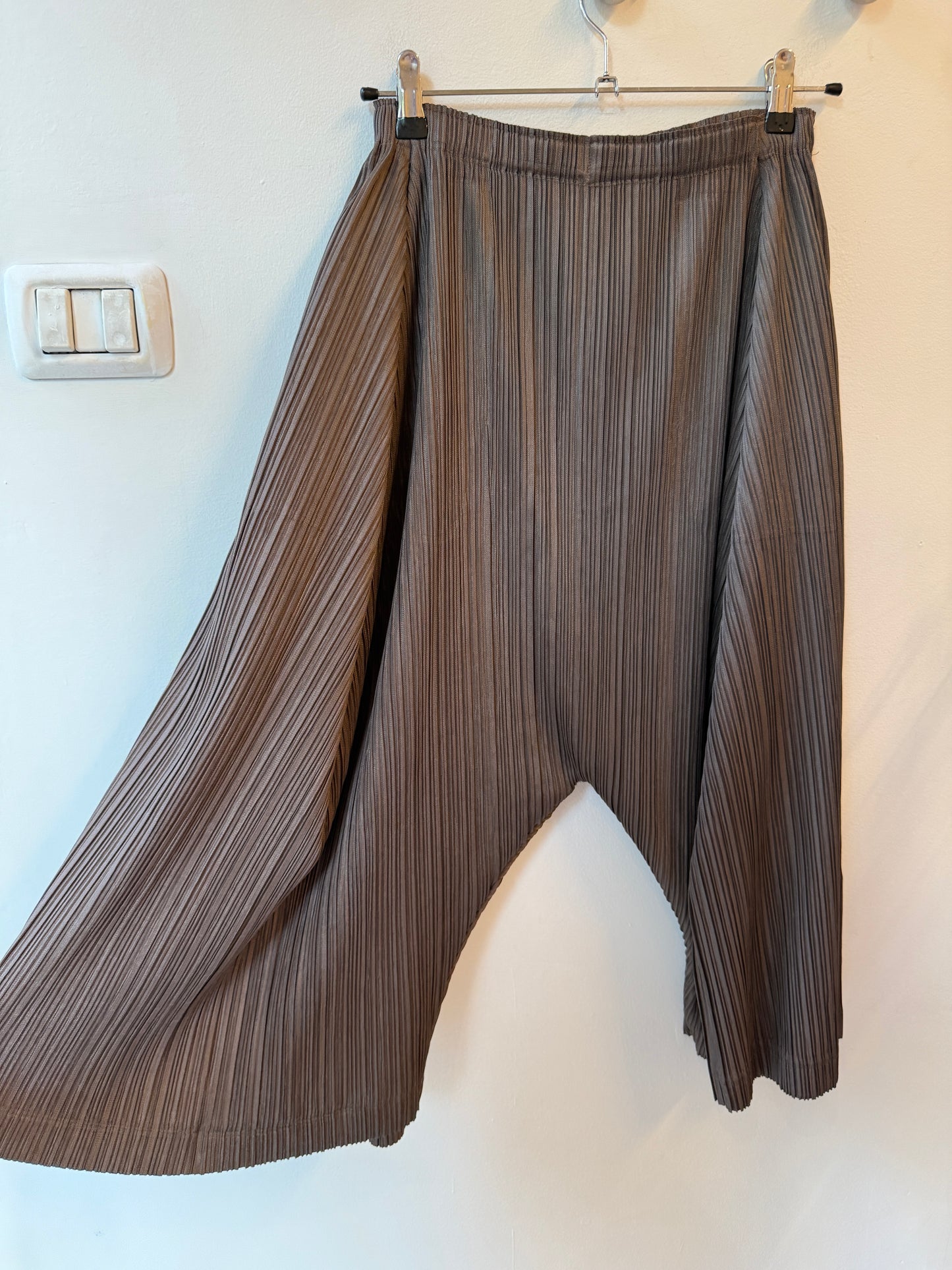 Pleats Please Issey Miyake Sculptural Drop-Crotch Pants