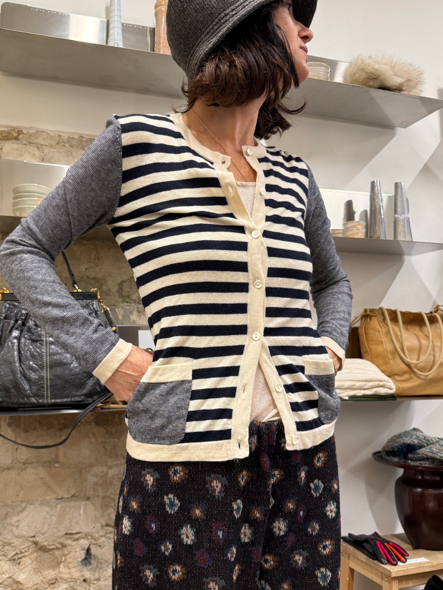 Max Mara Studio Striped Cashmere Cardigan 2008's