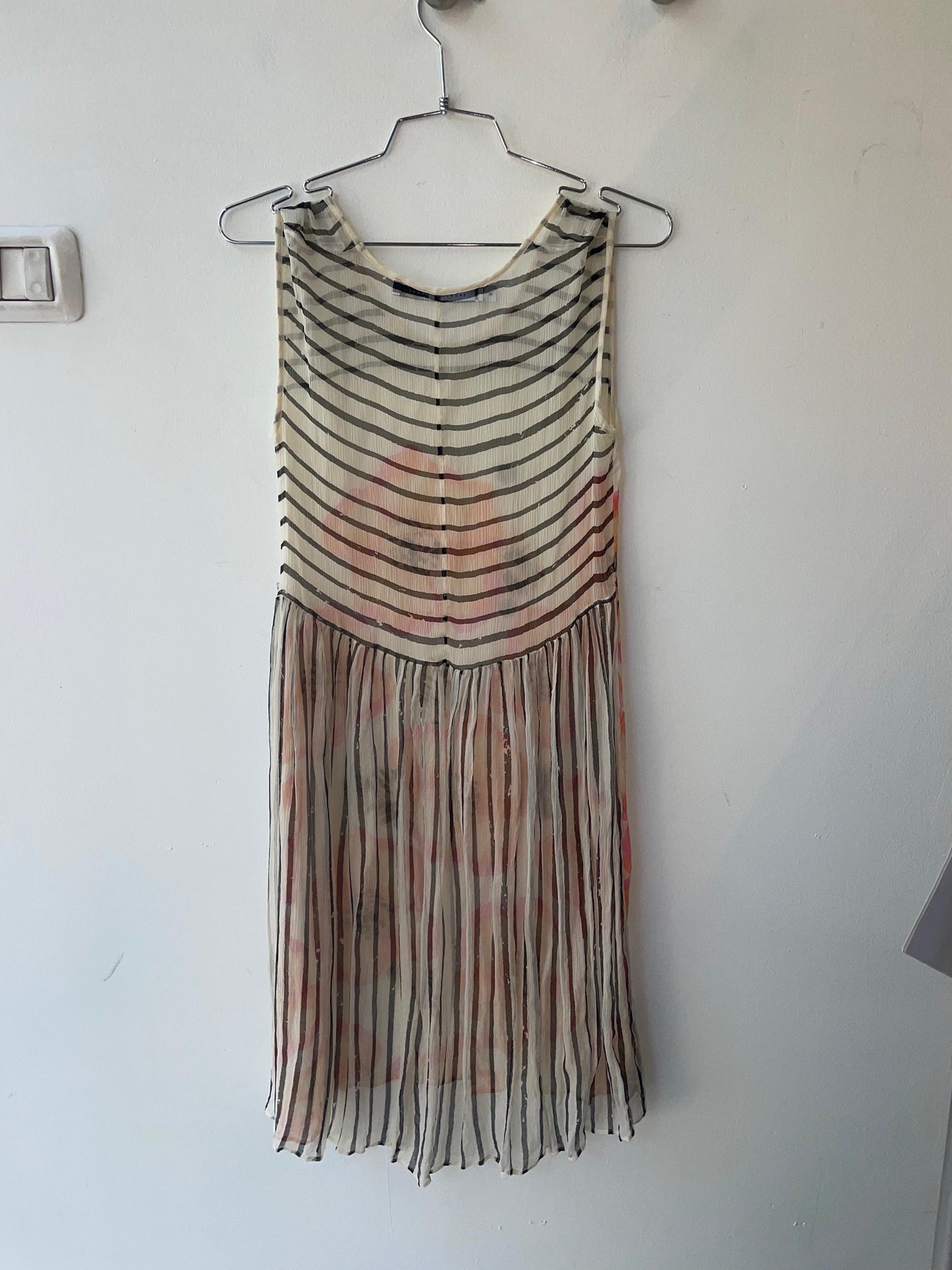 Sportmax Code Sheer Floral Stripe Dress