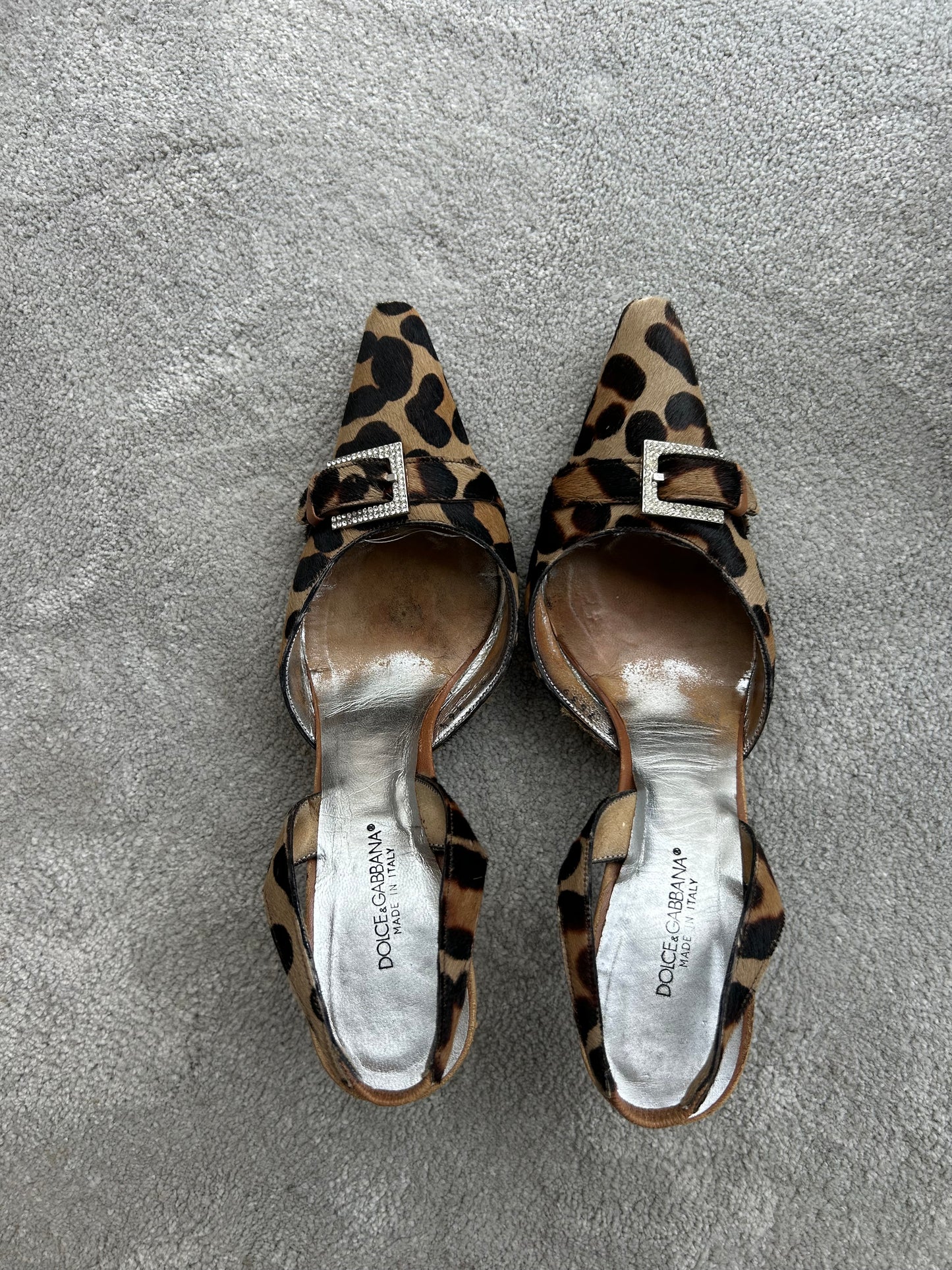 Dolce & Gabbana leopard calf hair heels