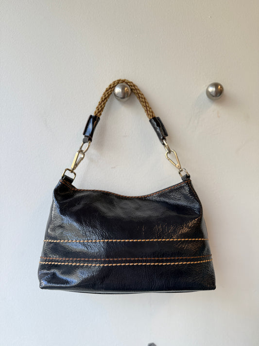 Plinio Visona Patent Leather Shoulder Bag