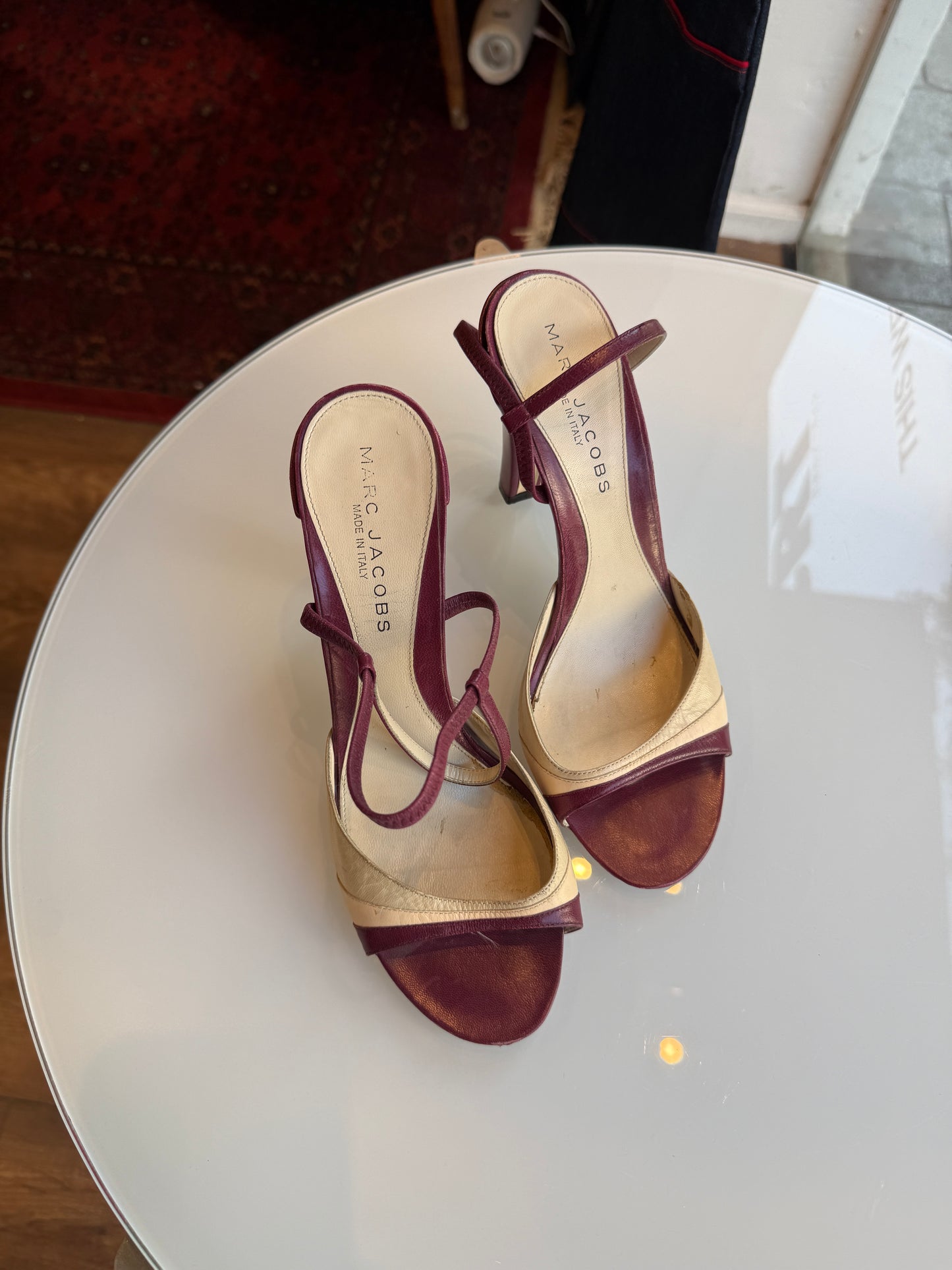 Marc Jacobs Two-Tone Leather Strappy Sandals 2000s