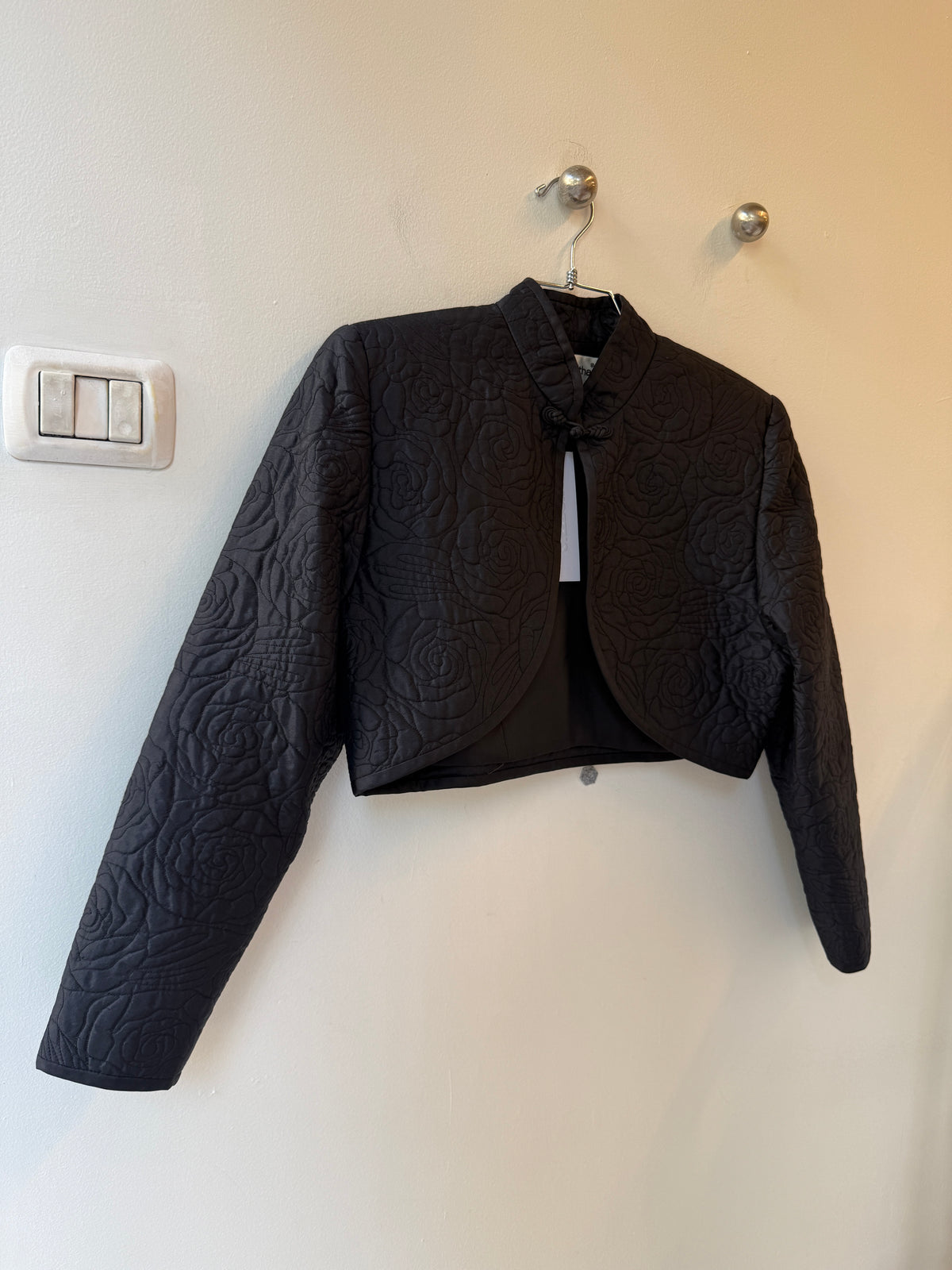 Khanitha Vintage Quilted Rose Cropped Jacket 1980s/90s