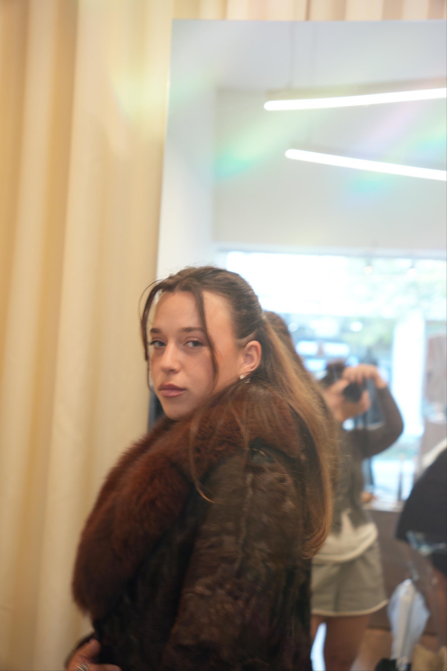 Vintage Fur Coat Red Fox Collar