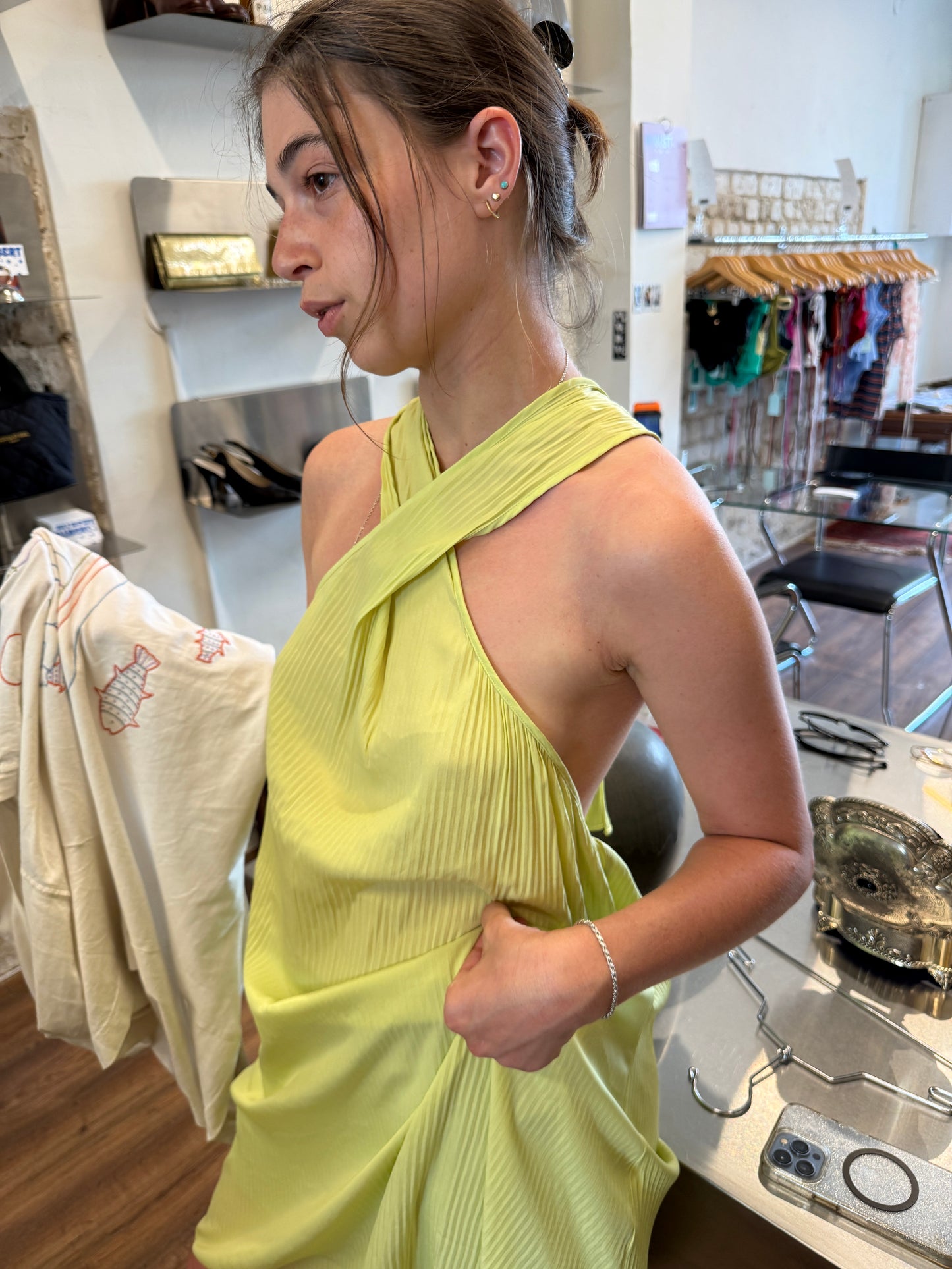 8 by YOOX Pleated Halter Dress