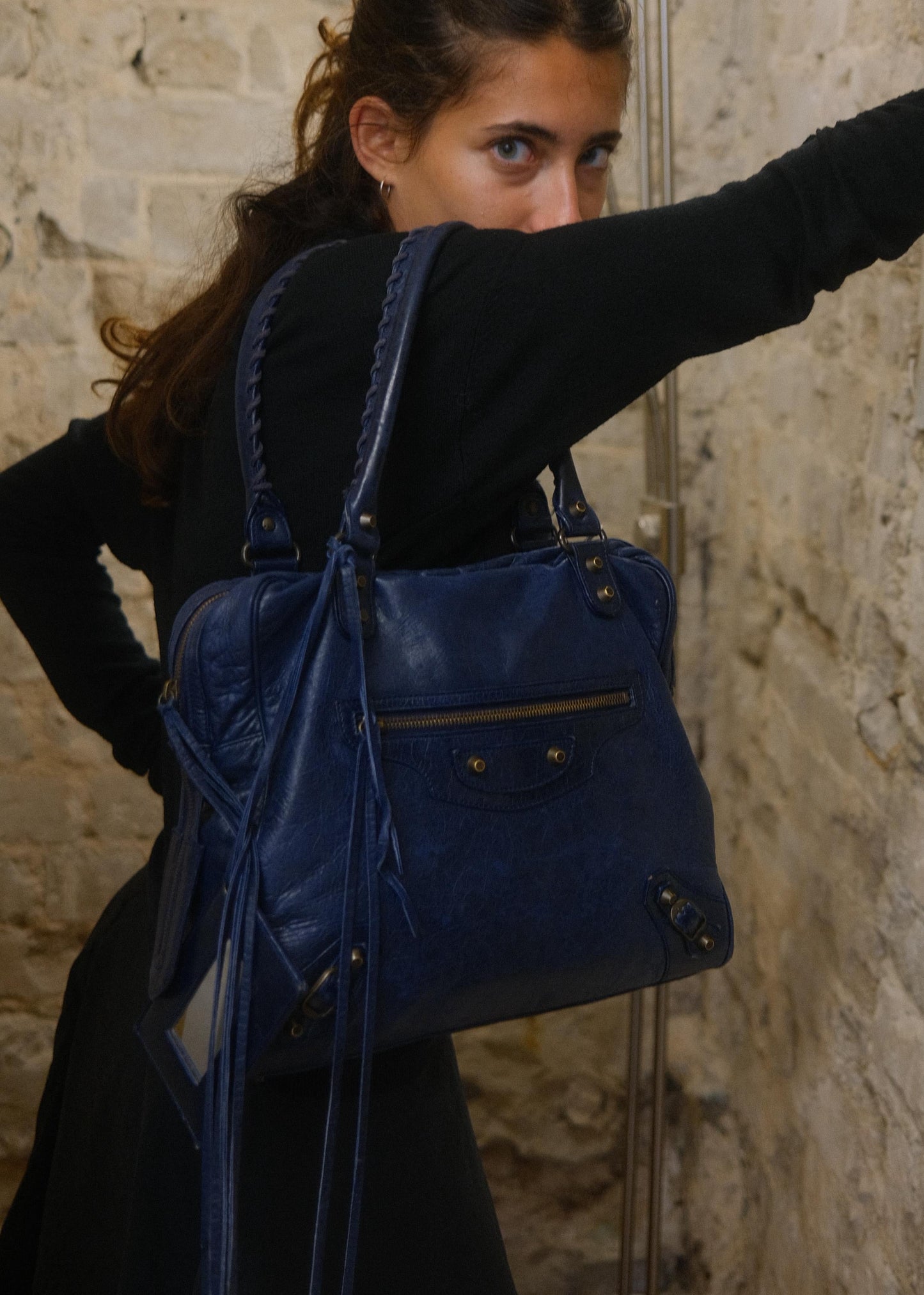 Balenciaga Motorcycle City Bag Sapphire Blue