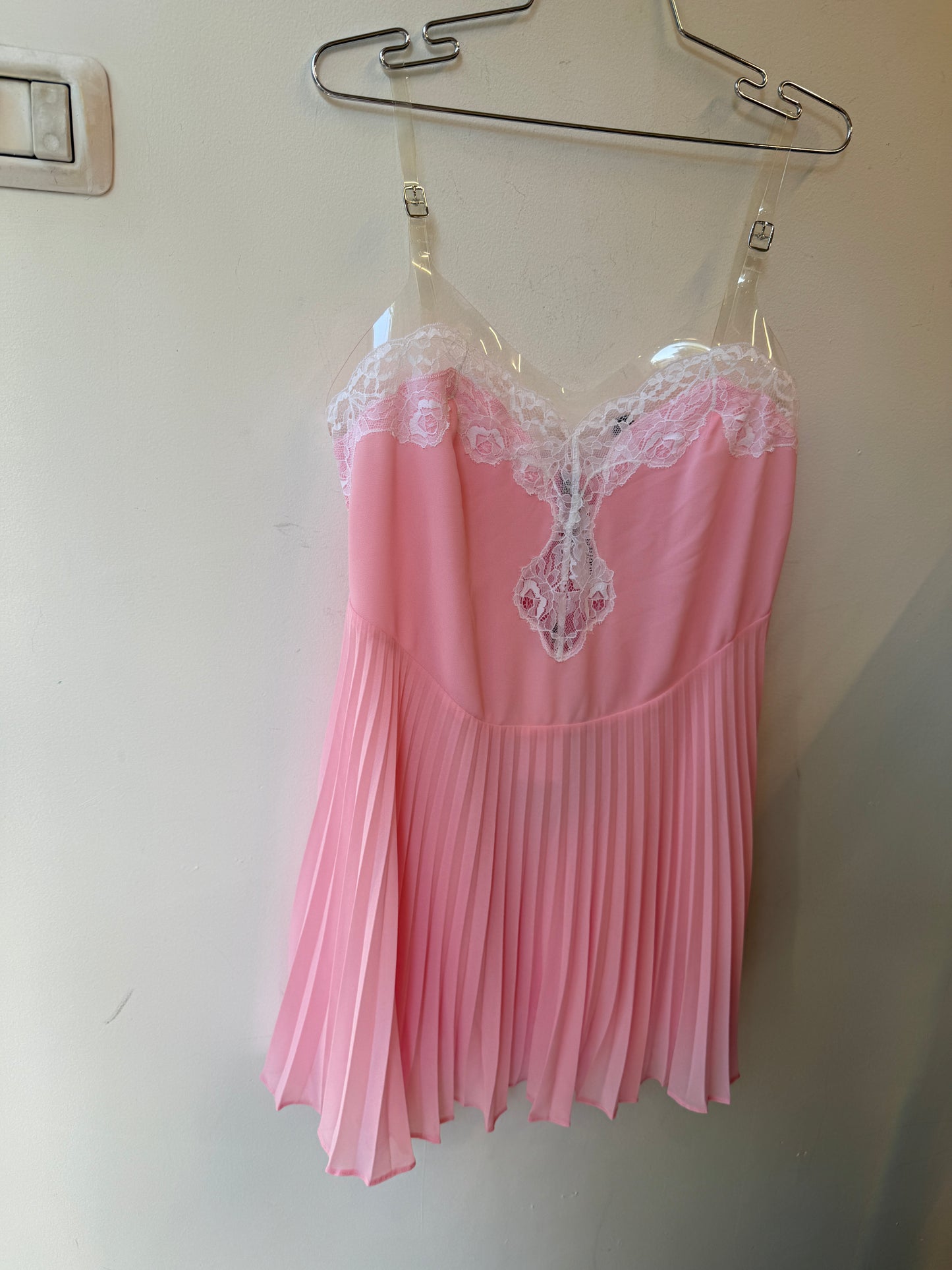 Christopher Kane Lace & Pleated Slip Dress
