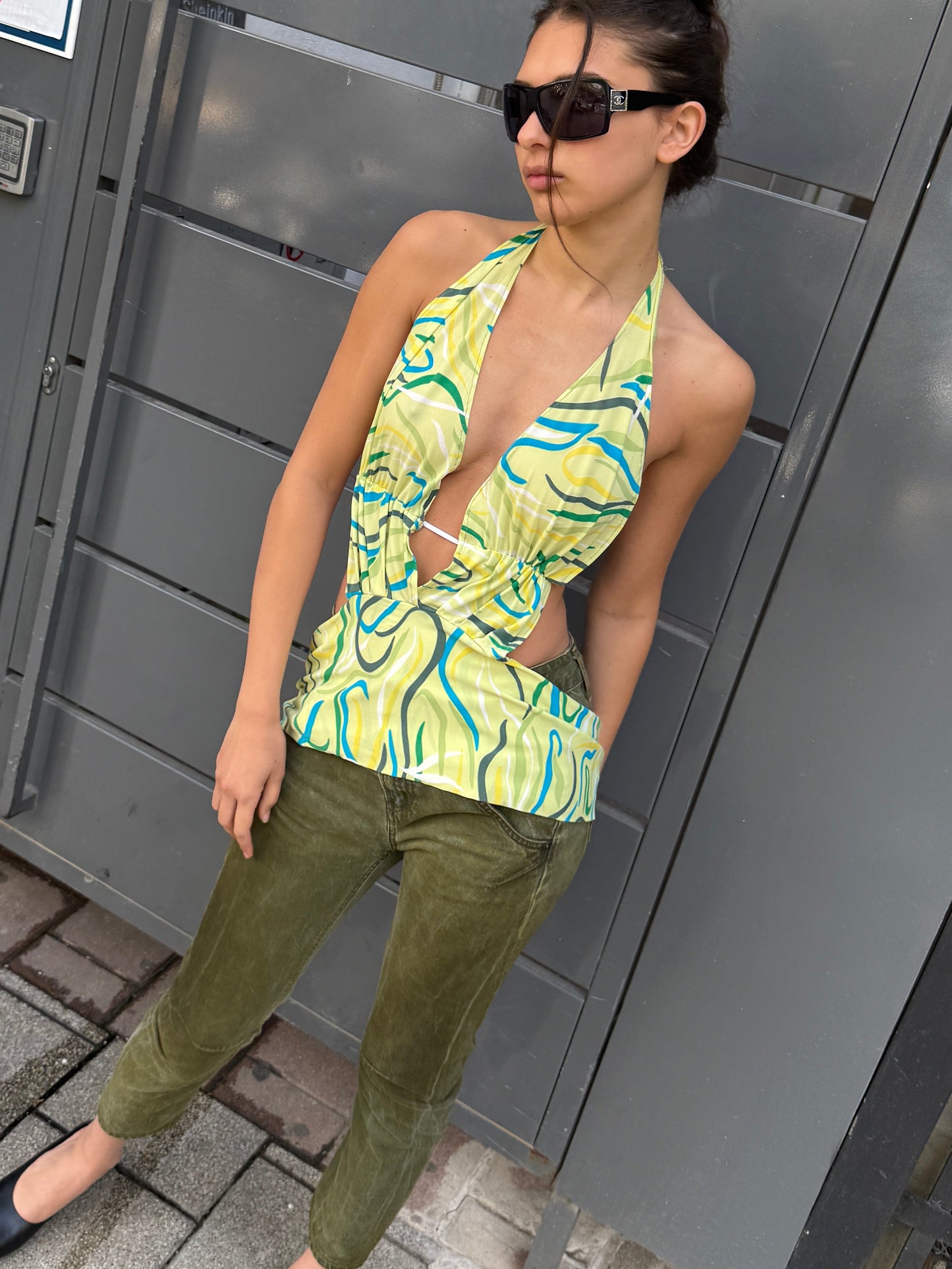 Y2K Psychedelic Halter Top
