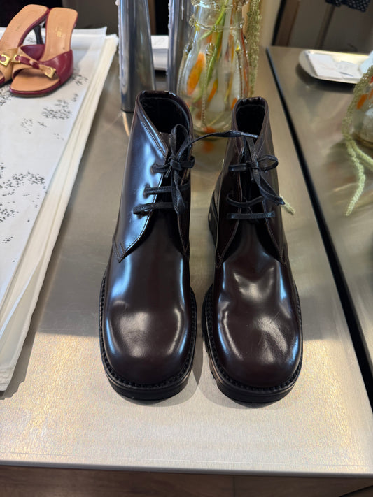 Prada Leather Combat Boots 2001s