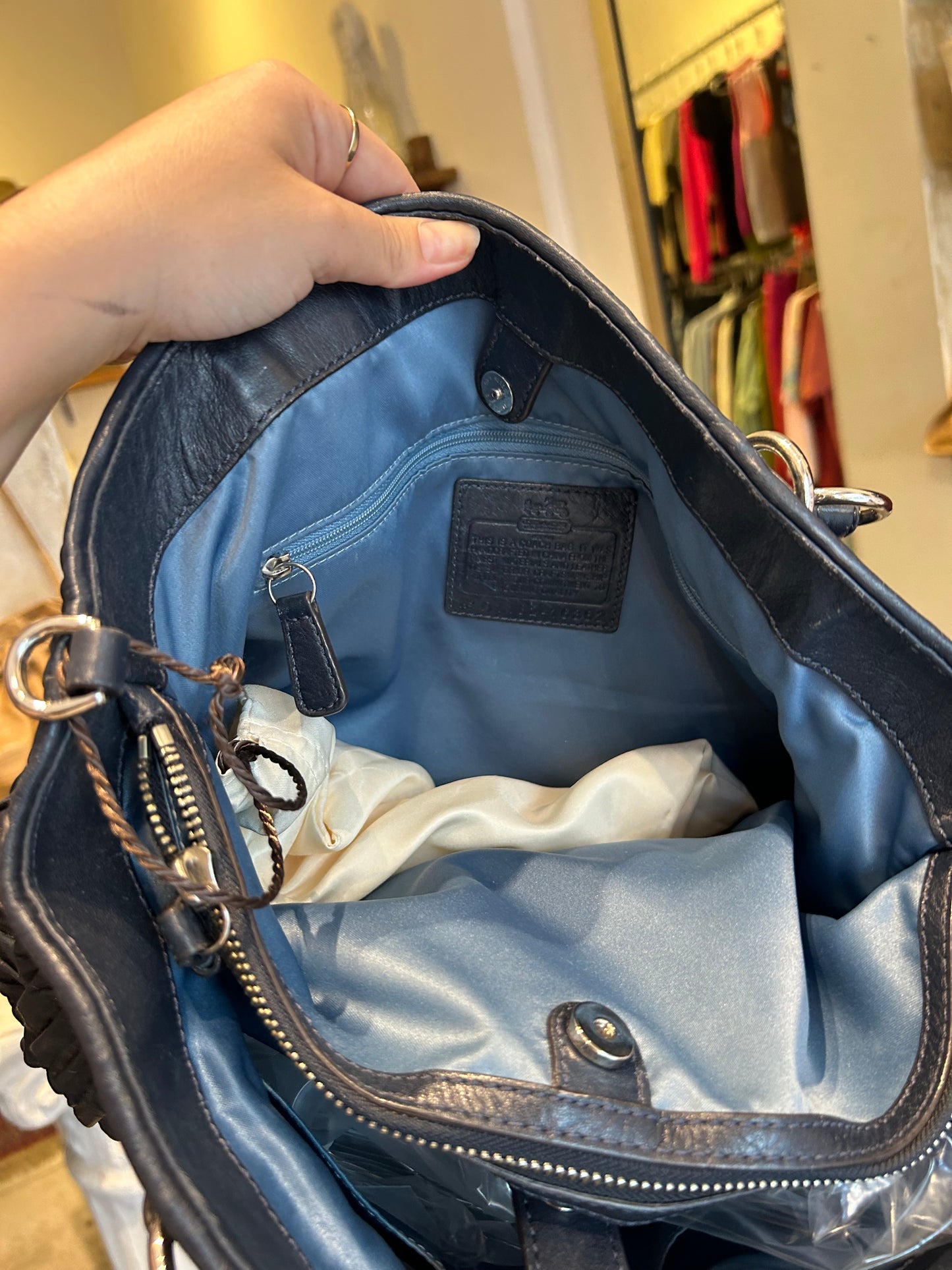 COACH madison pleated leather bag