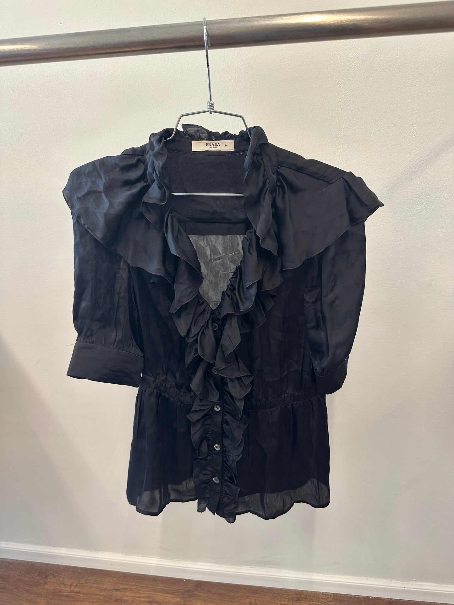 Prada Silk Ruffle Blouse