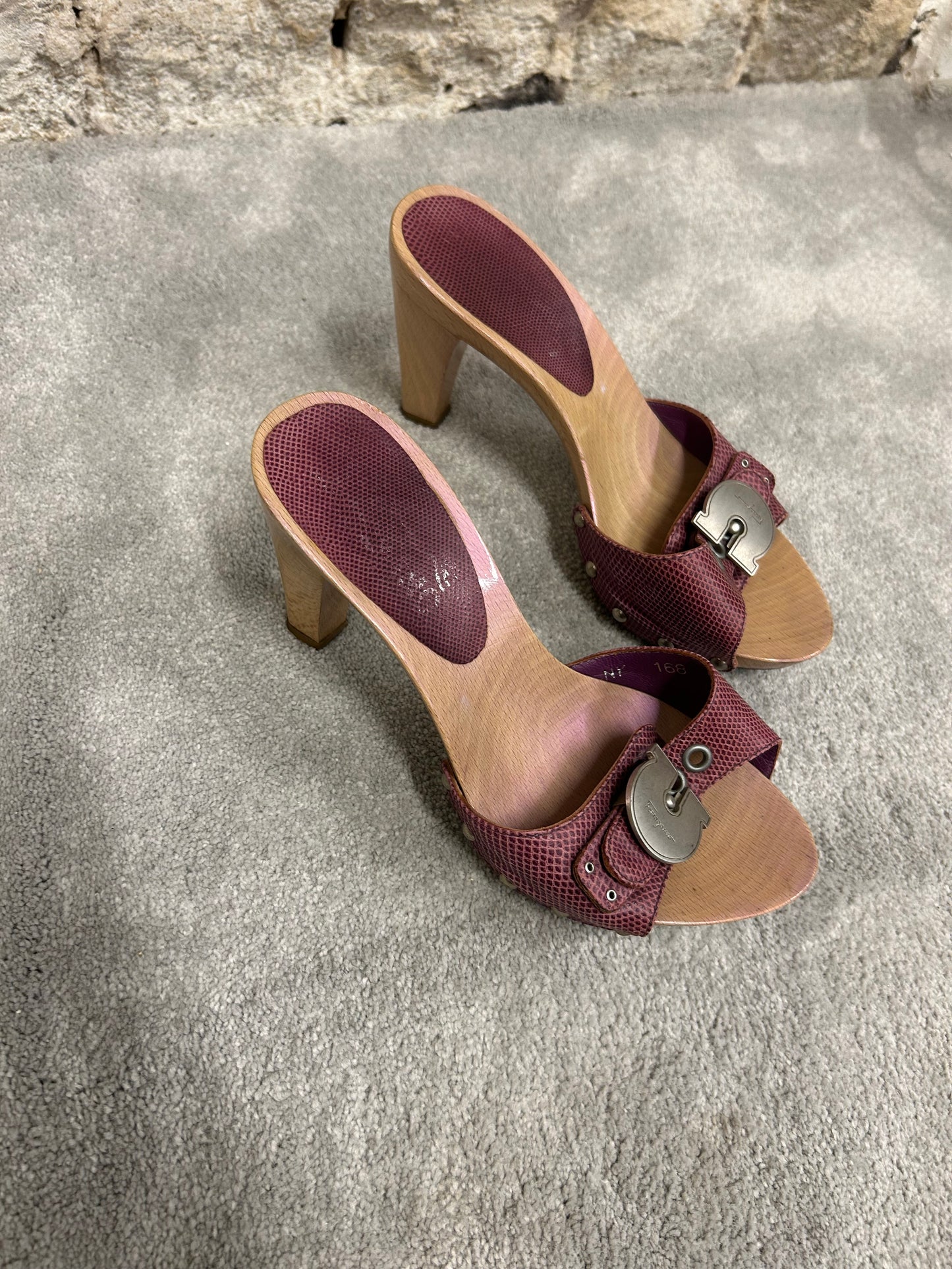 Salvatore Ferragamo wooden heels