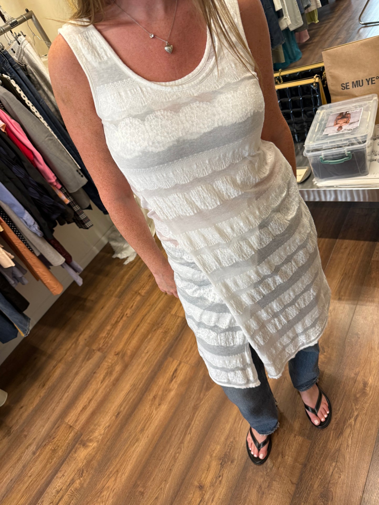 LIMI feu Sheer Cotton Tank Dress