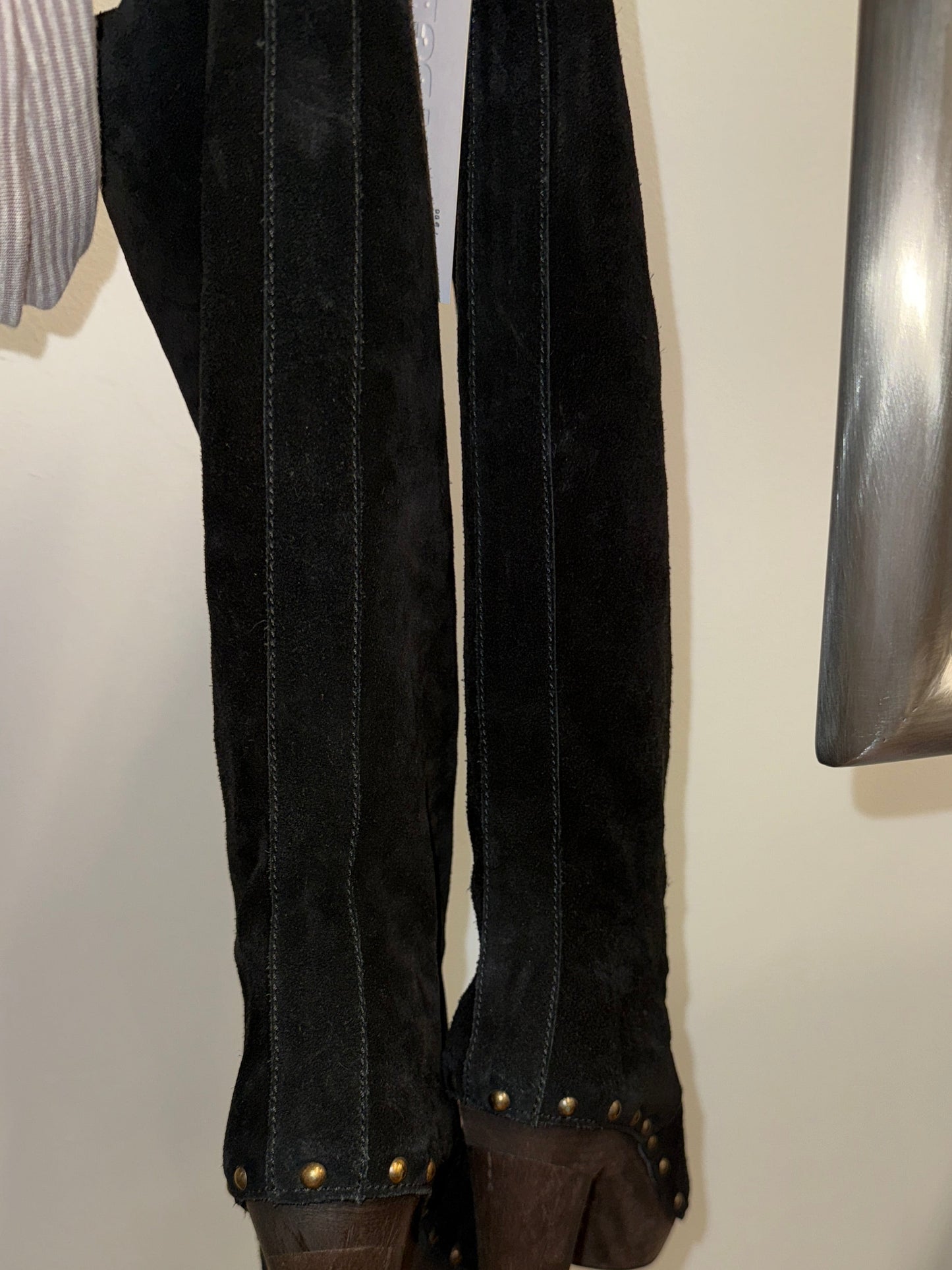 Dolce & Gabbana D&G Suede Studded Heeled Boots Early 2000s