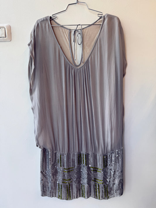 Vintage Grey Sequin Mini Dress