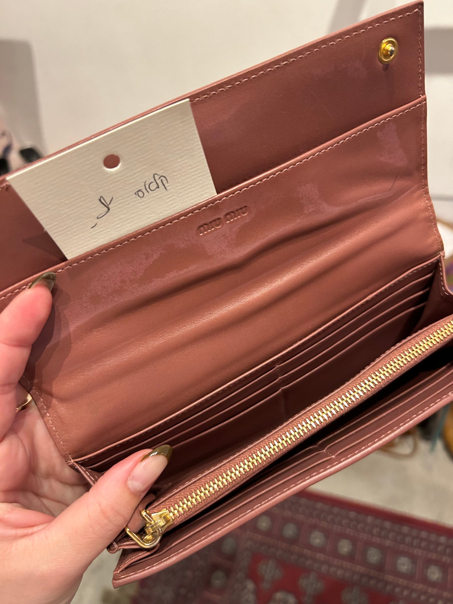 MIU MIU wallet leather salmon pink