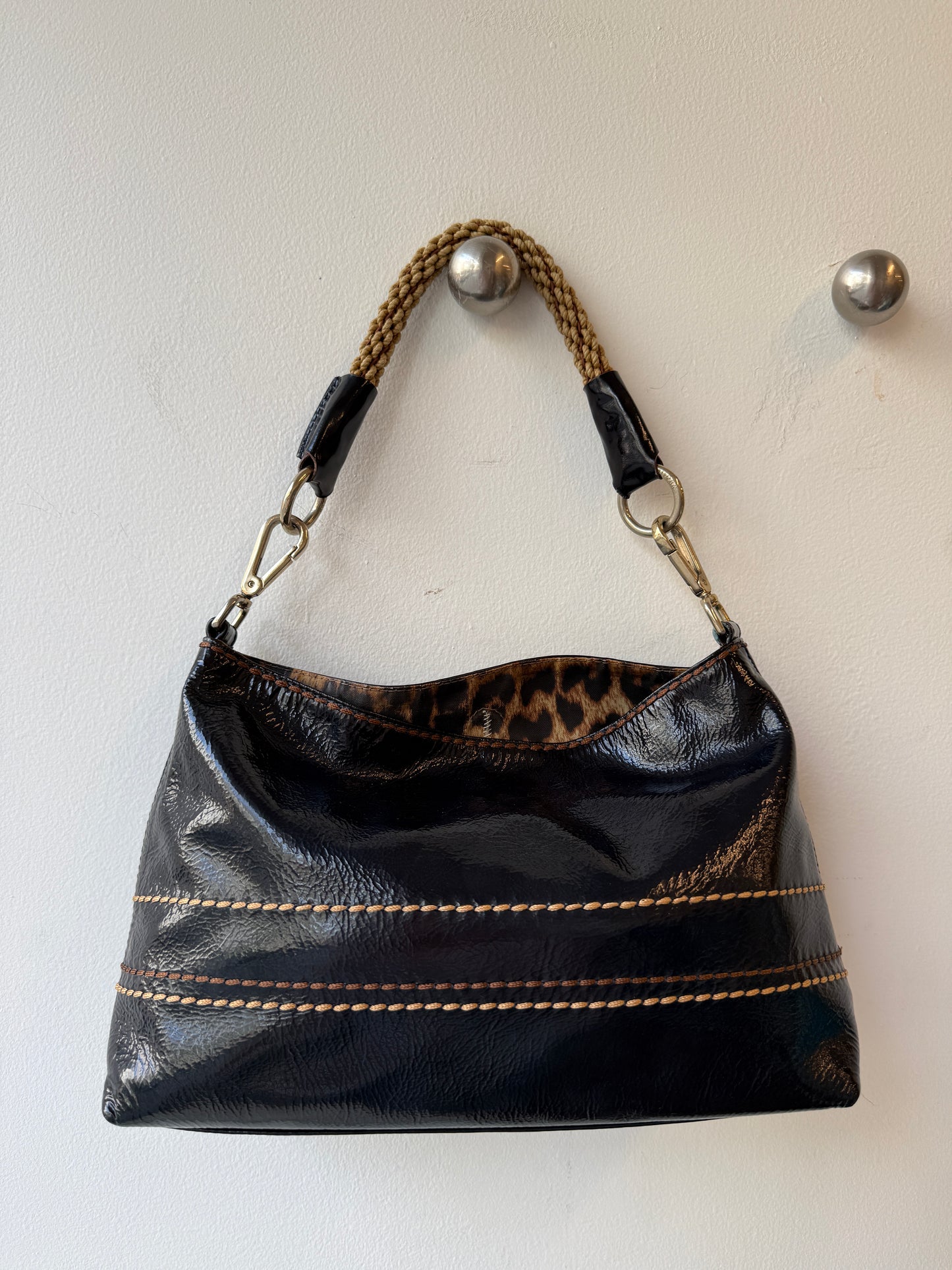 Plinio Visona Patent Leather Shoulder Bag