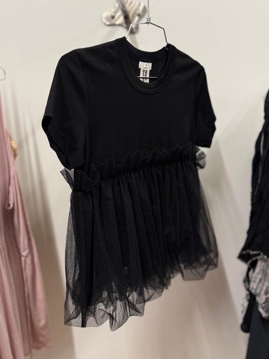 Noir Kei Ninomiya Comme des Garçons AD2018 Tulle Docking Top