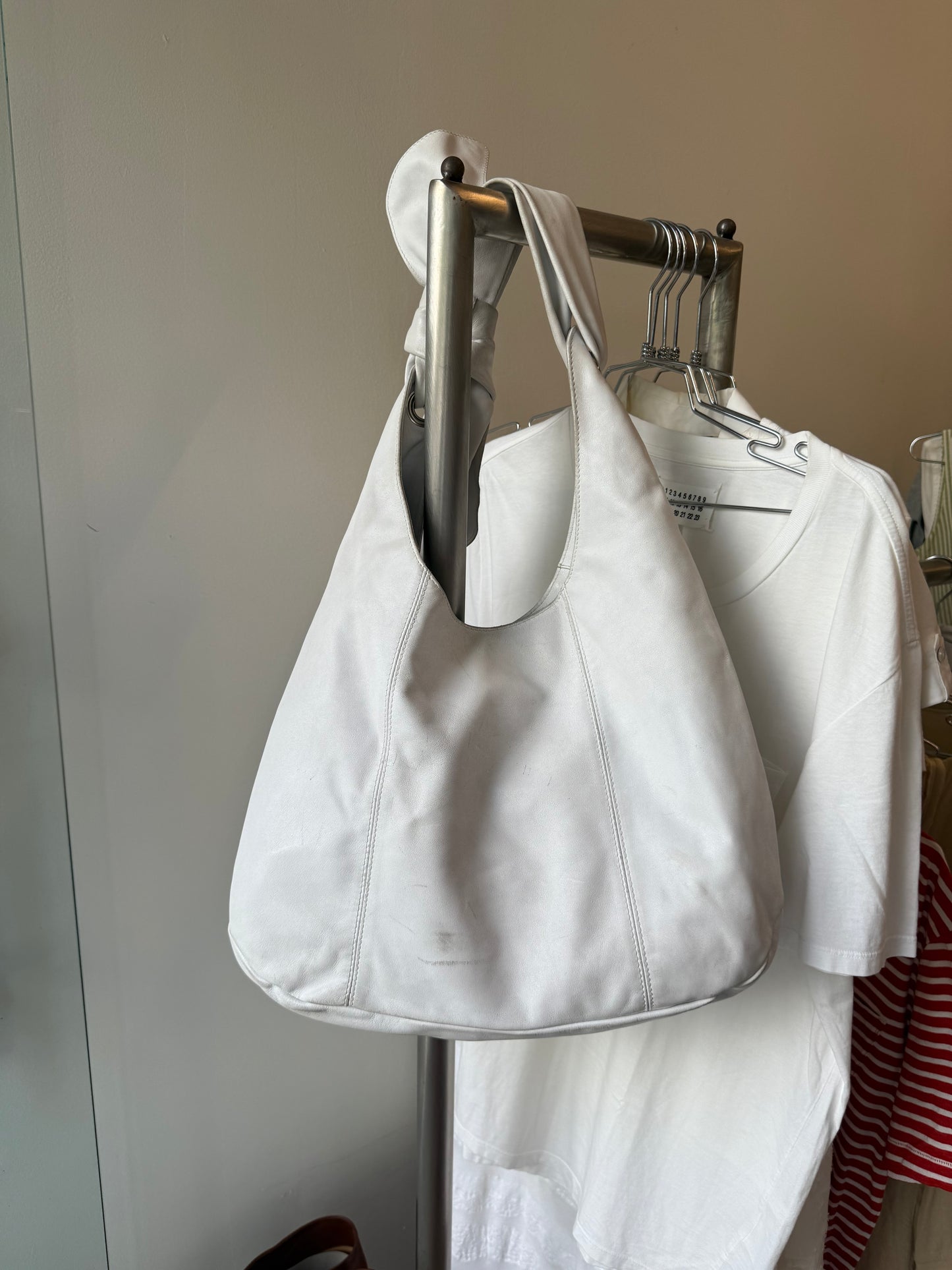 Furla White Leather Hobo Bag