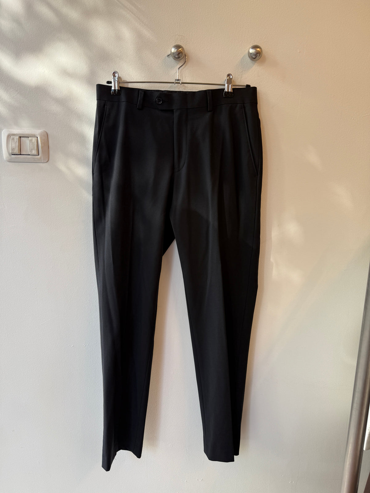 Bar III Black Wool-Blend Tailored Trousers