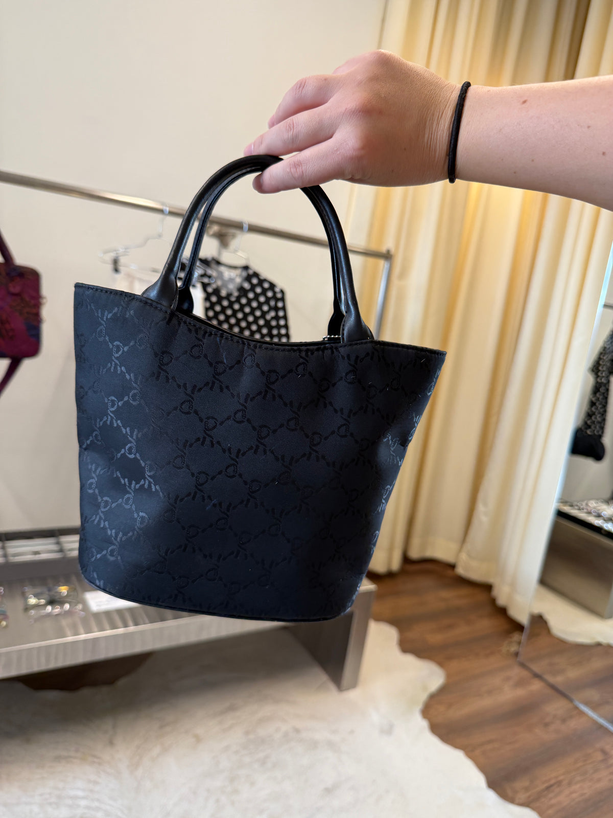 Roberta di Camerino Black Monogram Mini Tote