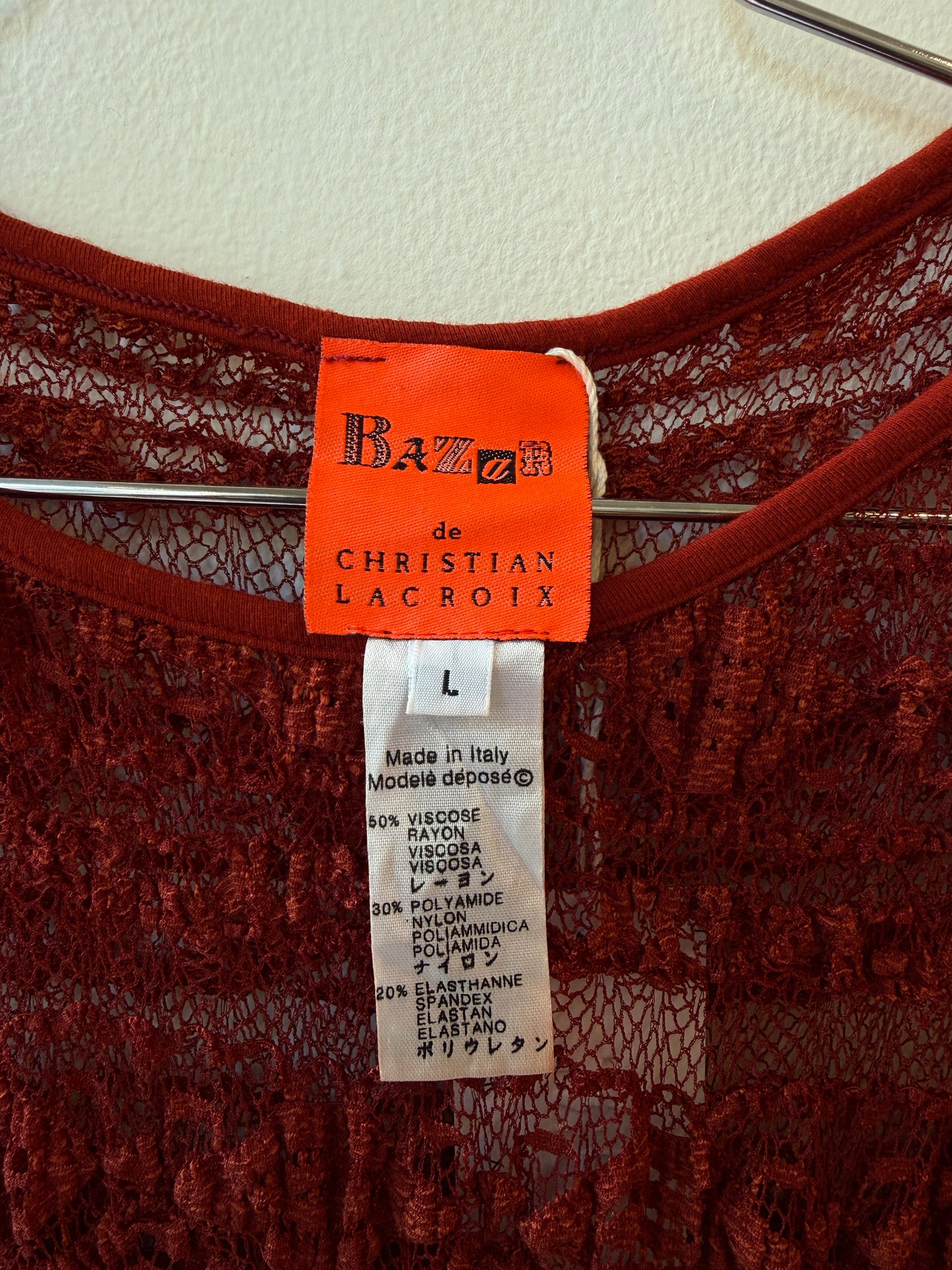 Bazar de Christian Lacroix late 1990s lace top
