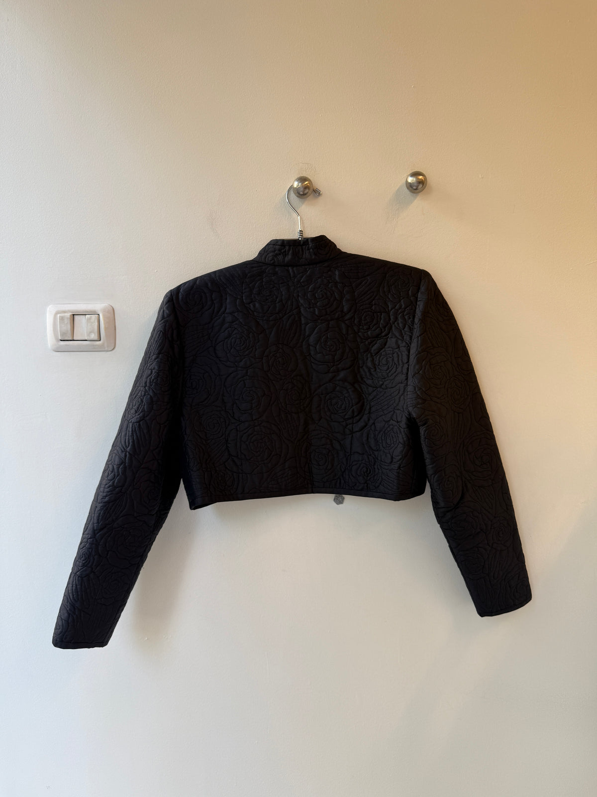 Khanitha Vintage Quilted Rose Cropped Jacket 1980s/90s