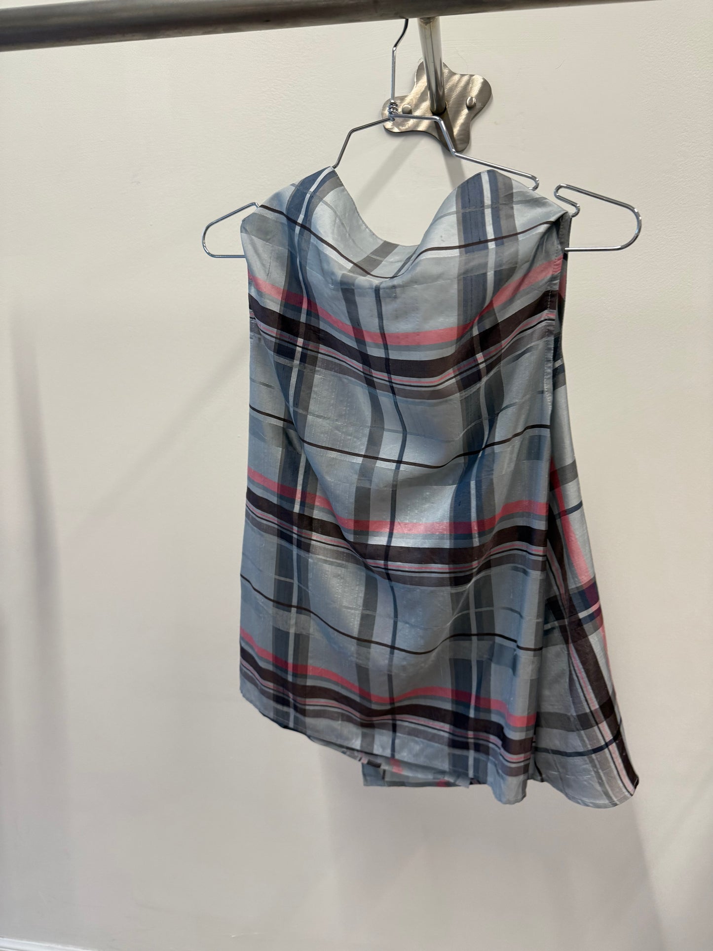 Yohji Yamamoto +Noir Draped Check Top