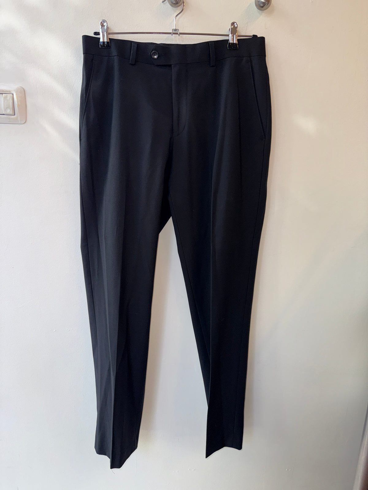 Bar III Black Wool-Blend Tailored Trousers