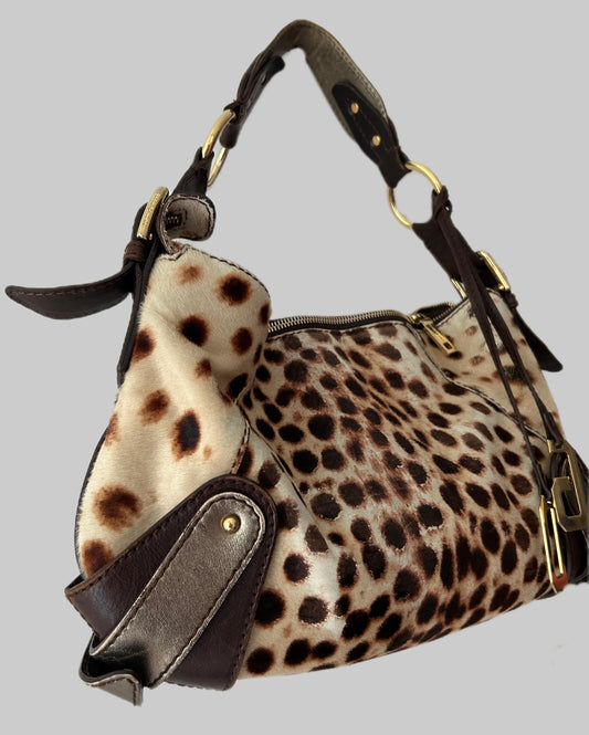 DOLCE & GABBANA vintage pony fur leopard bag