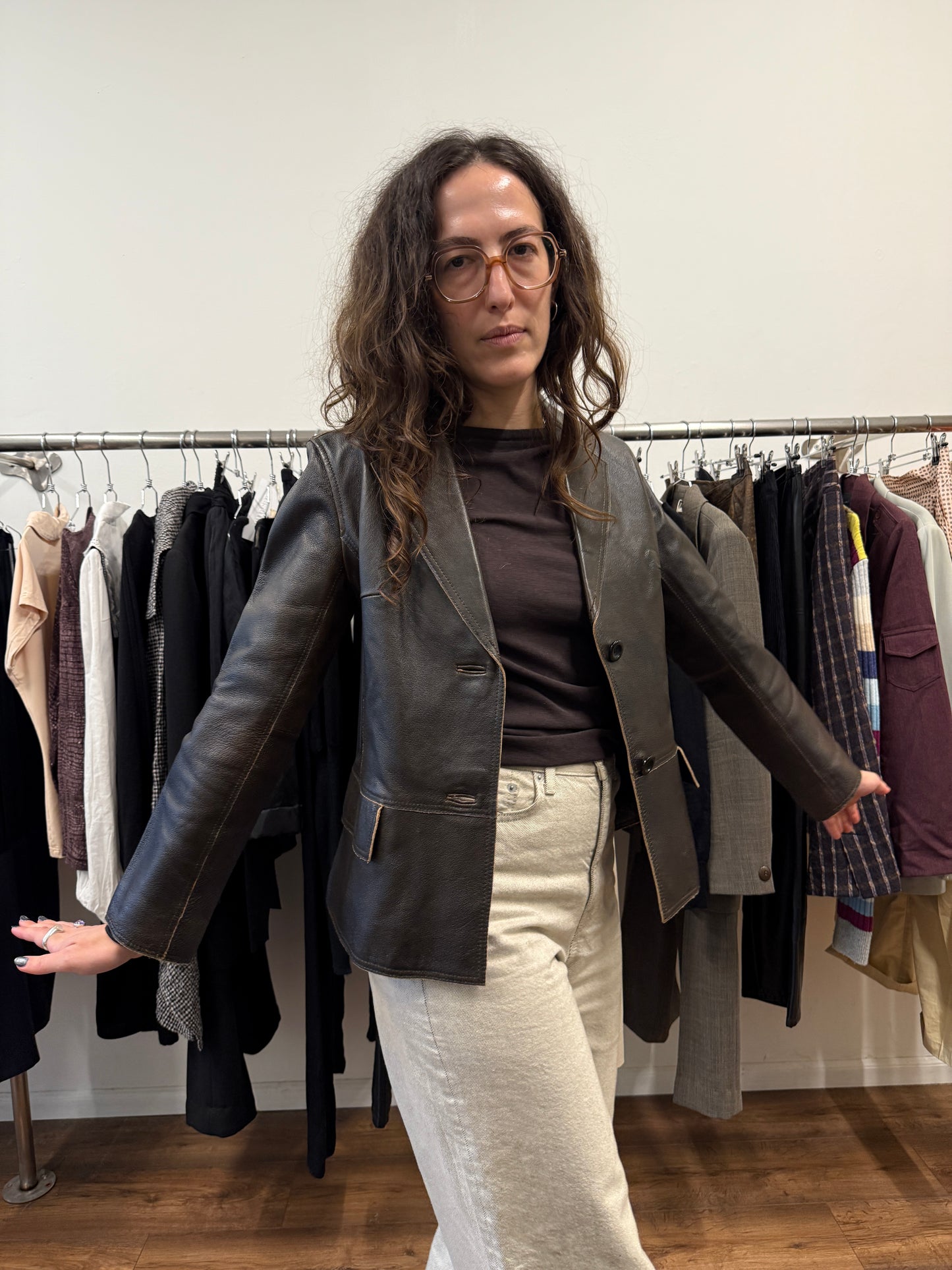 KETTY pigskin leather tailored jacket