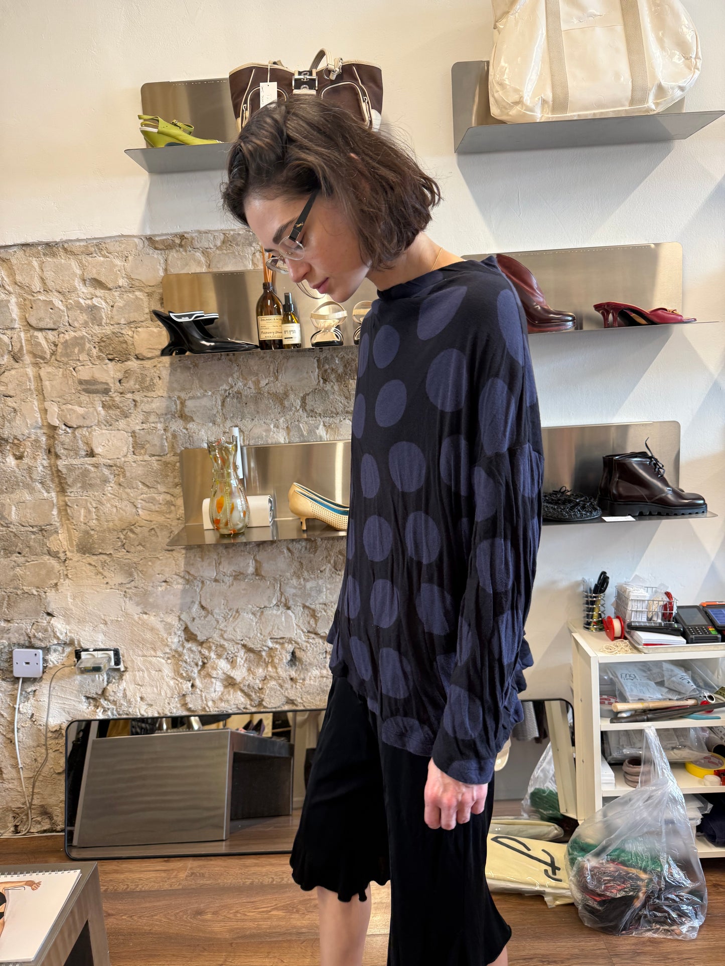 Y’s for Living oversized polka dot top