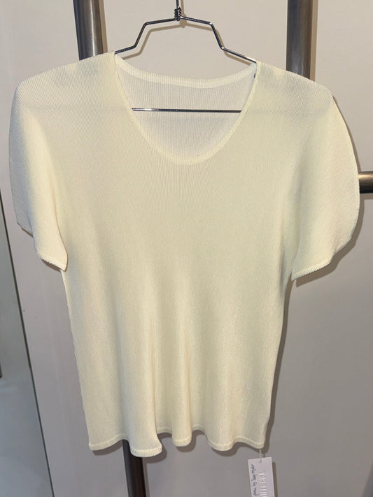 Pleats Please Issey Miyake Ribbed Short Sleeve Top