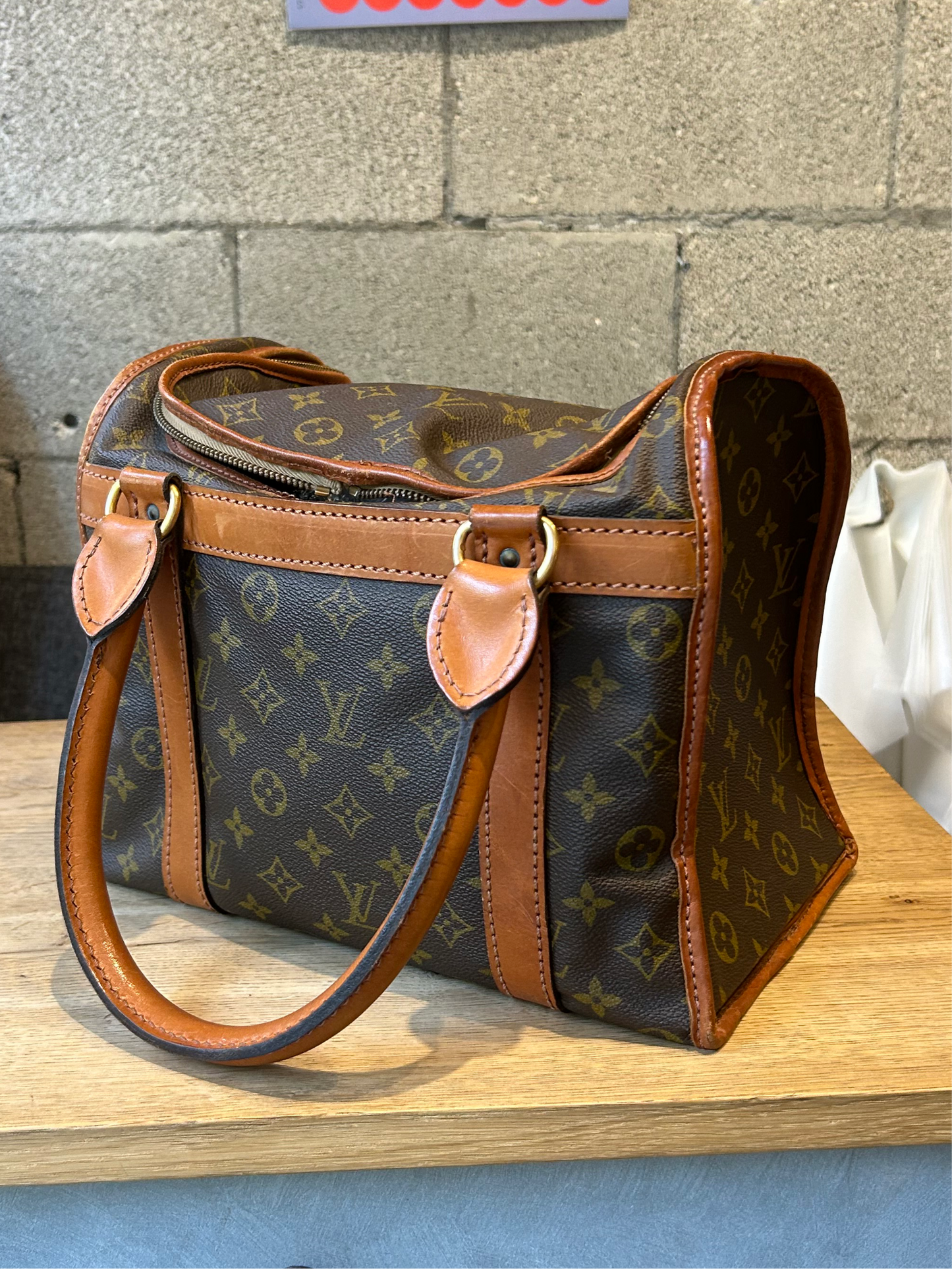 LOUIS VUITTON Monogram sac chassour 35 pet carry