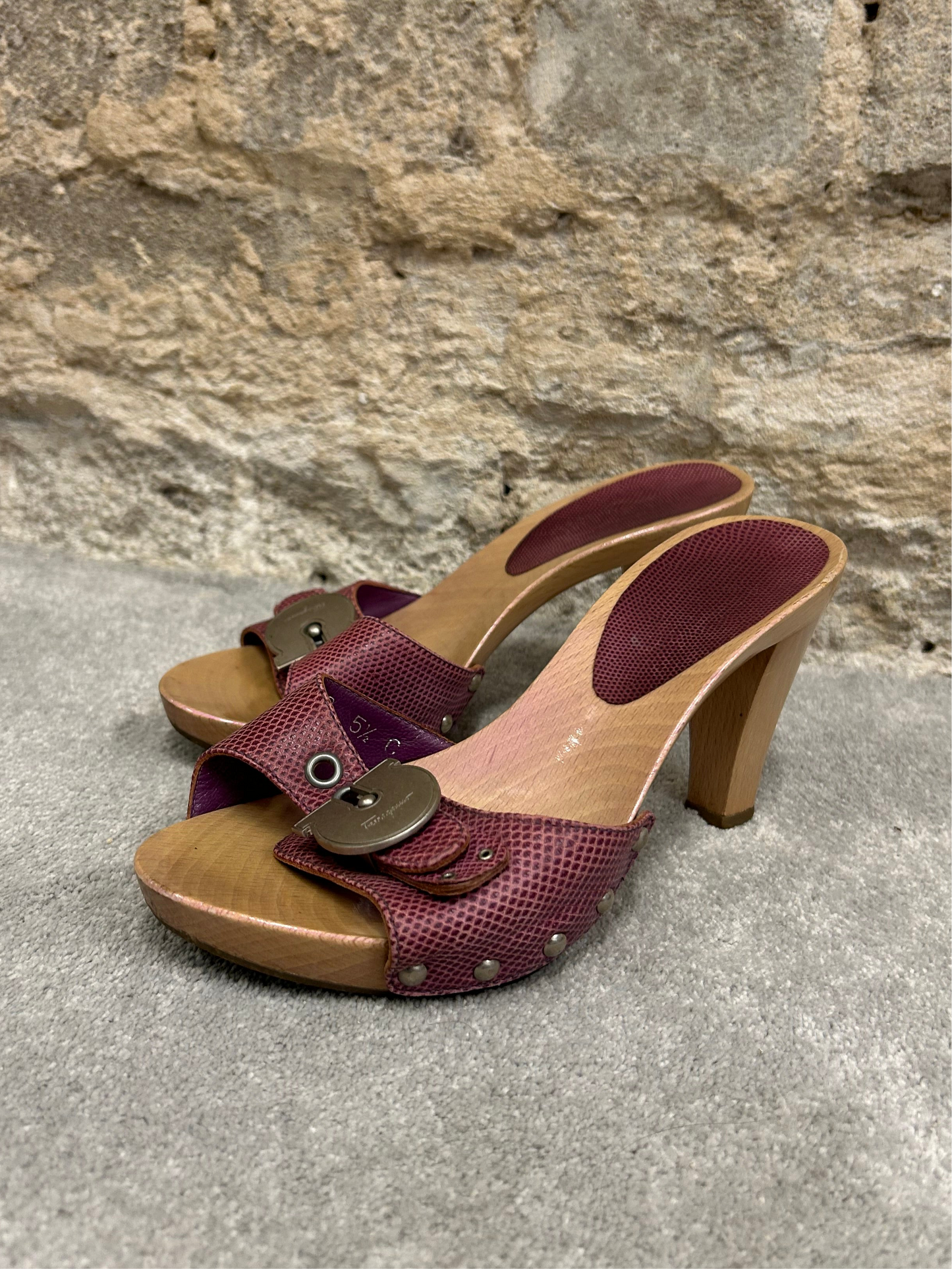 Salvatore Ferragamo wooden heels