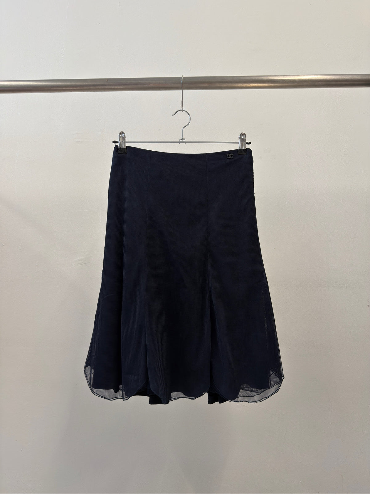 Chanel Layered Tulle Flared Skirt 38