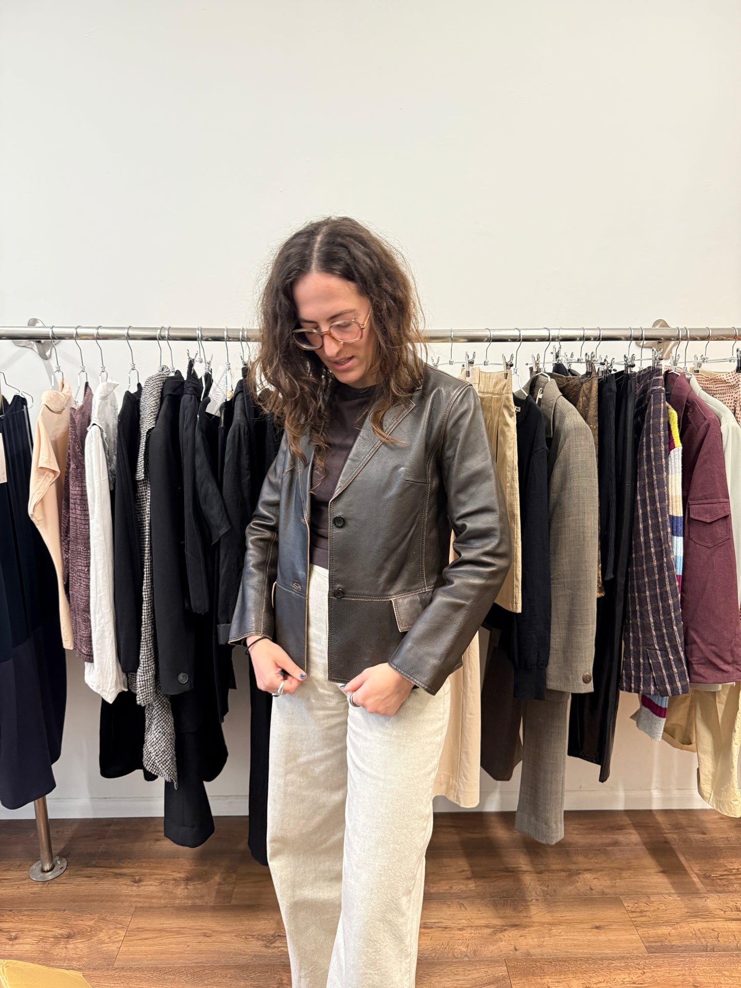 KETTY pigskin leather tailored jacket