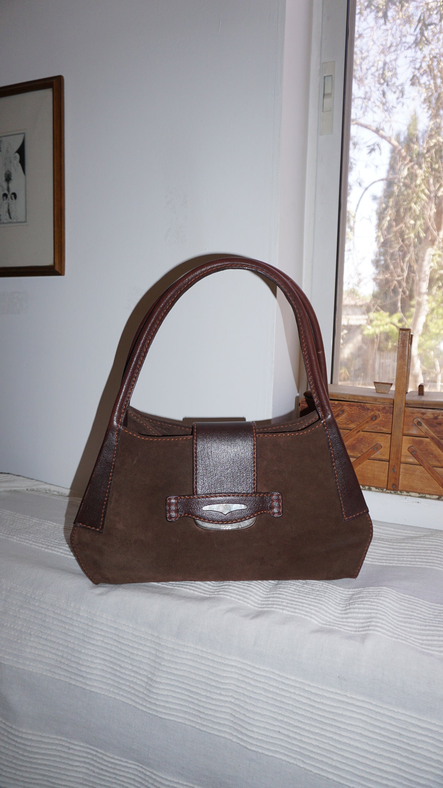 TOD’s suede brown large shoulder bag