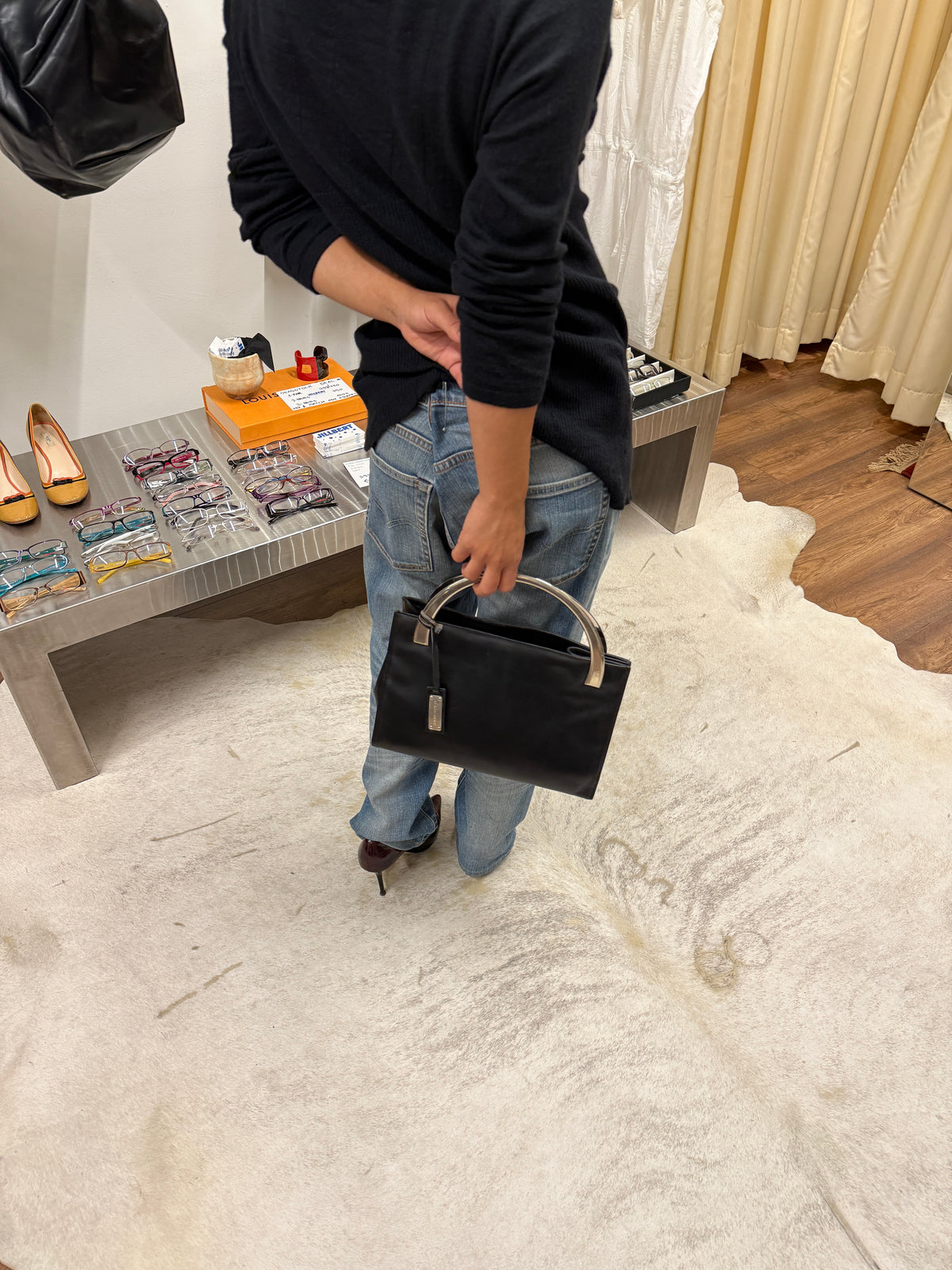 Dolce & Gabbana Leather Metal Arch Handle Bag