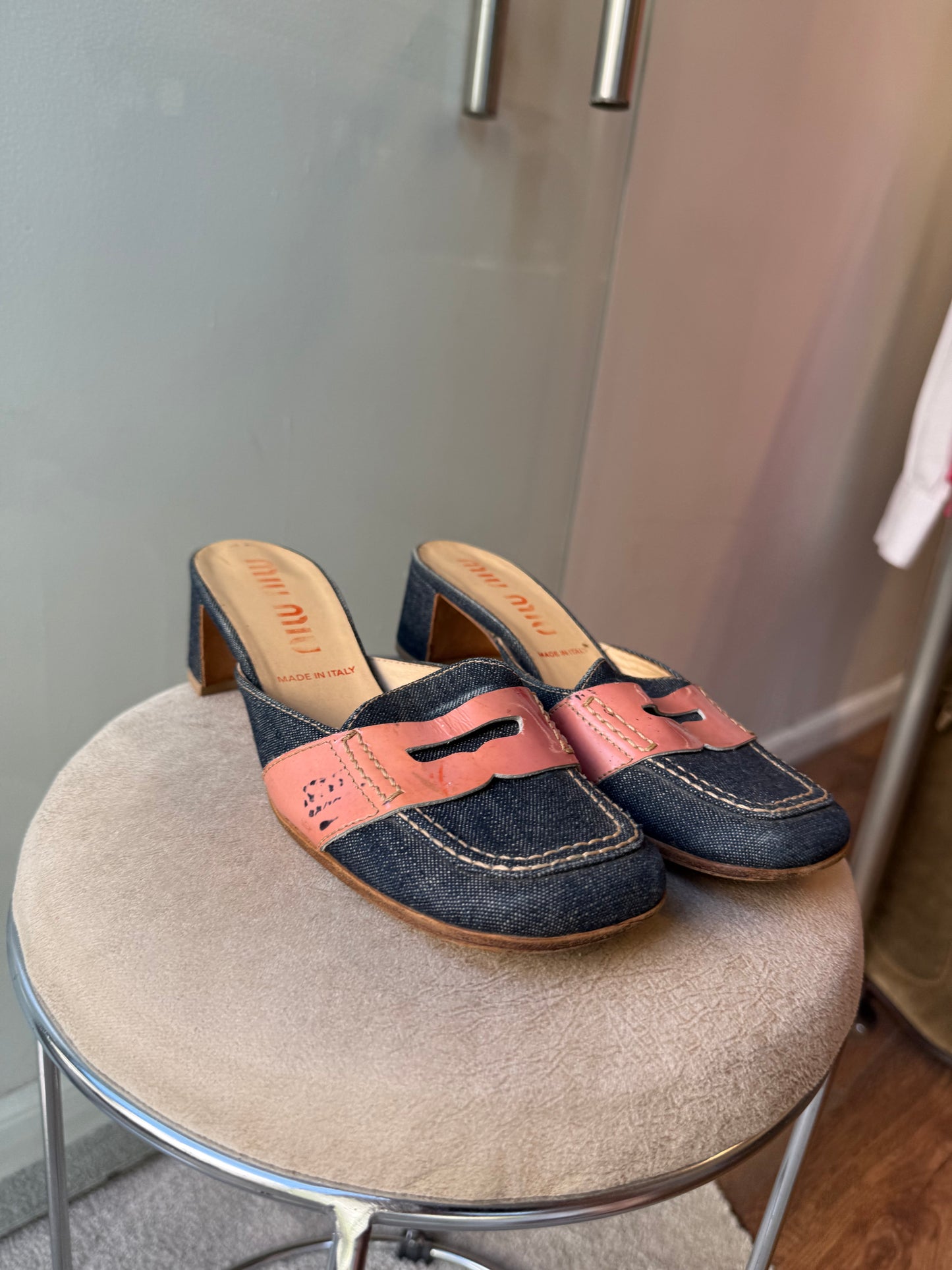 Miu Miu Denim Loafer Mules – 2000s