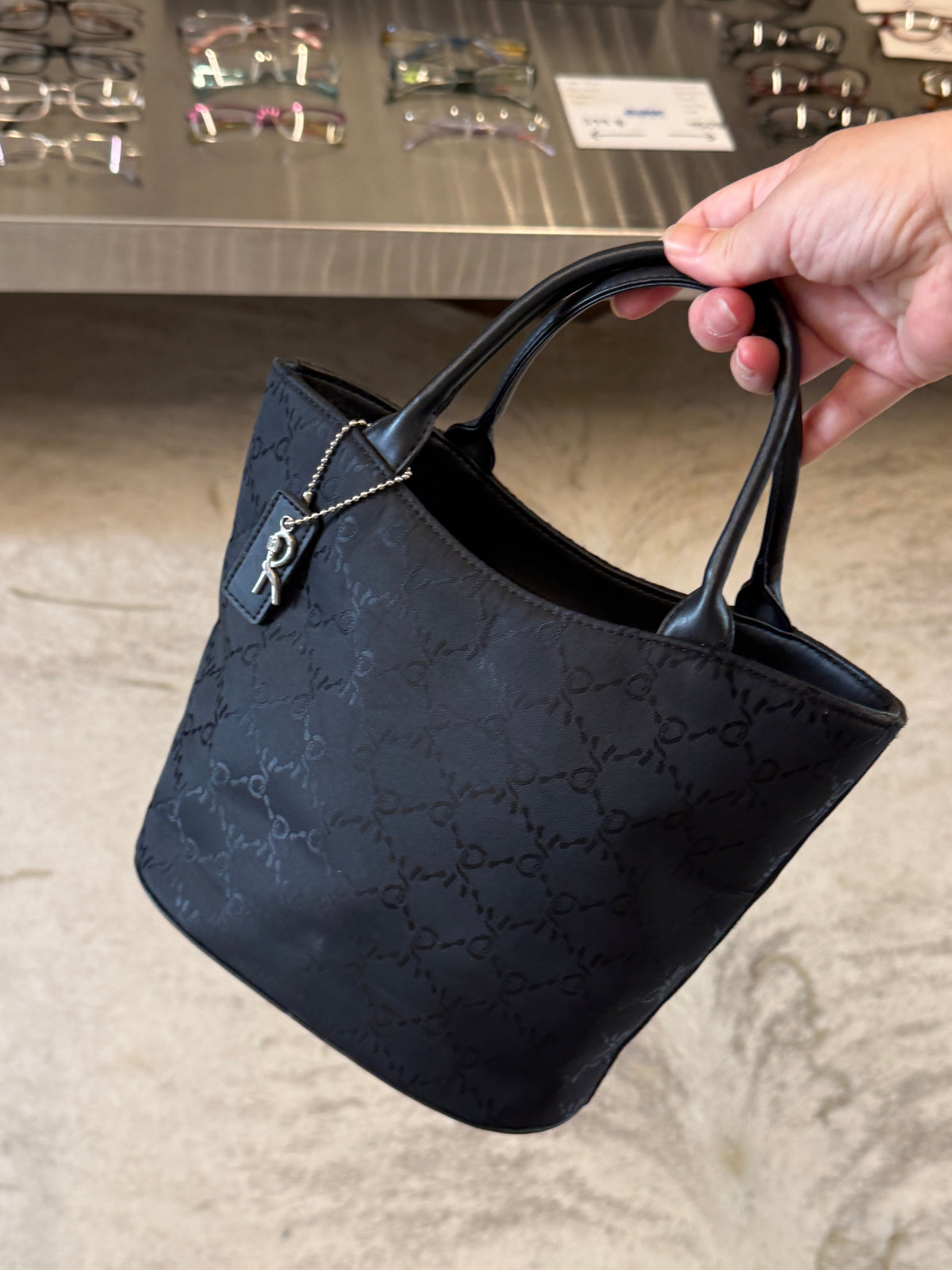 Roberta di Camerino Black Monogram Mini Tote