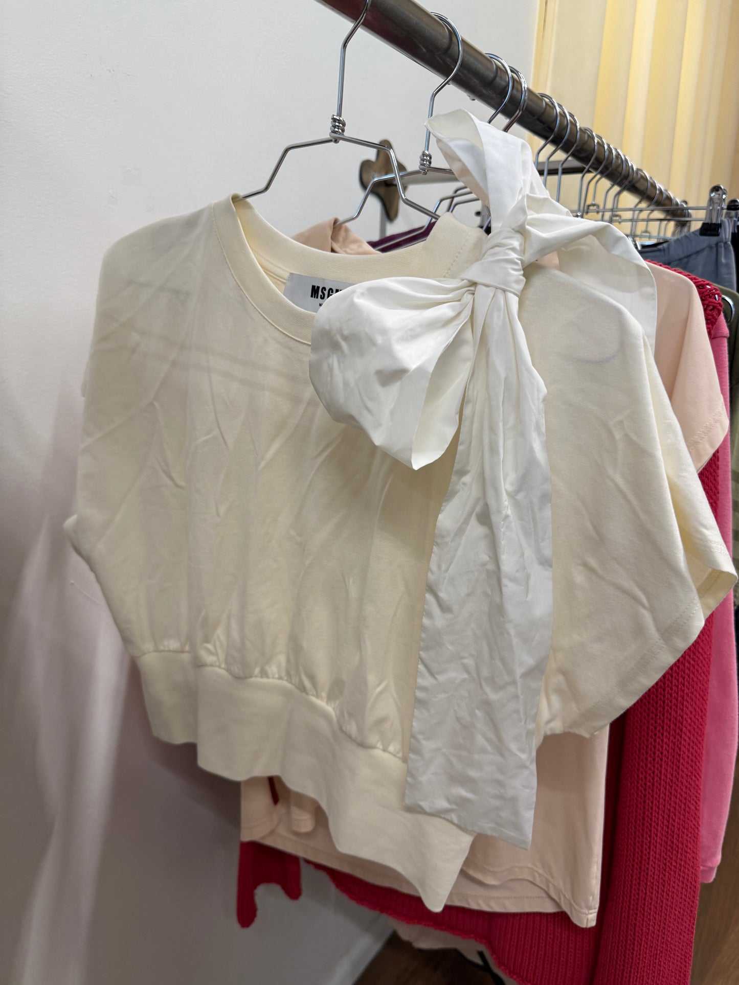 Msgm Bow Cropped Top