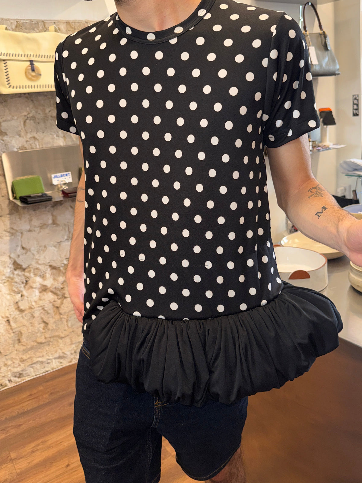 Comme des Garçons 2022 Polka Dot Asymmetric Ruffle Tunic – AD2021