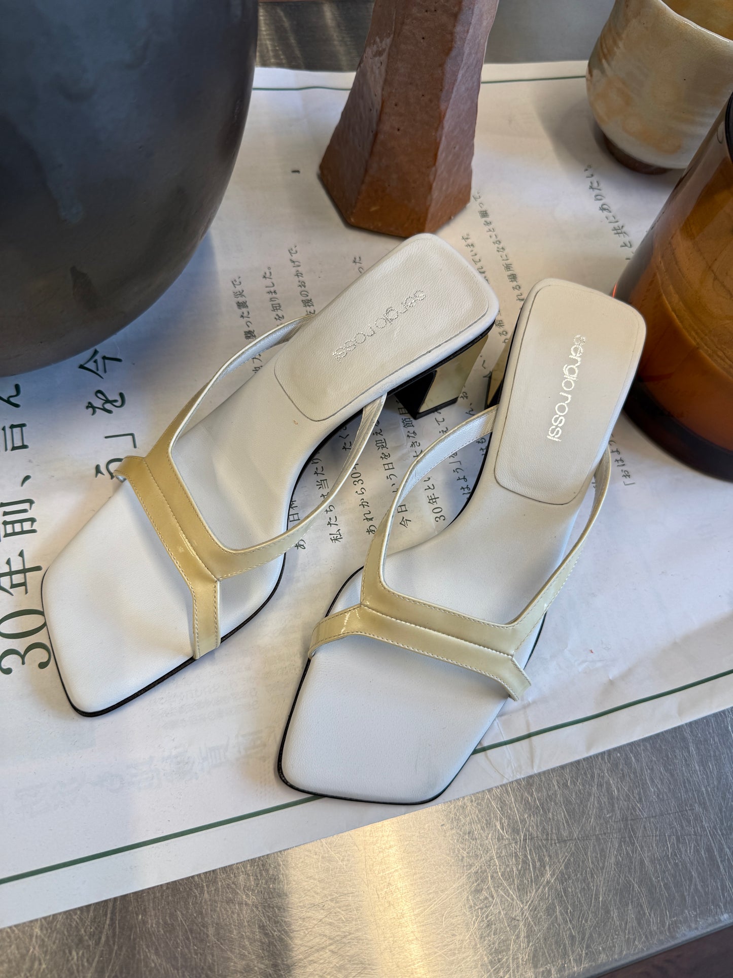 Sergio Rossi Leather T-Strap Mules