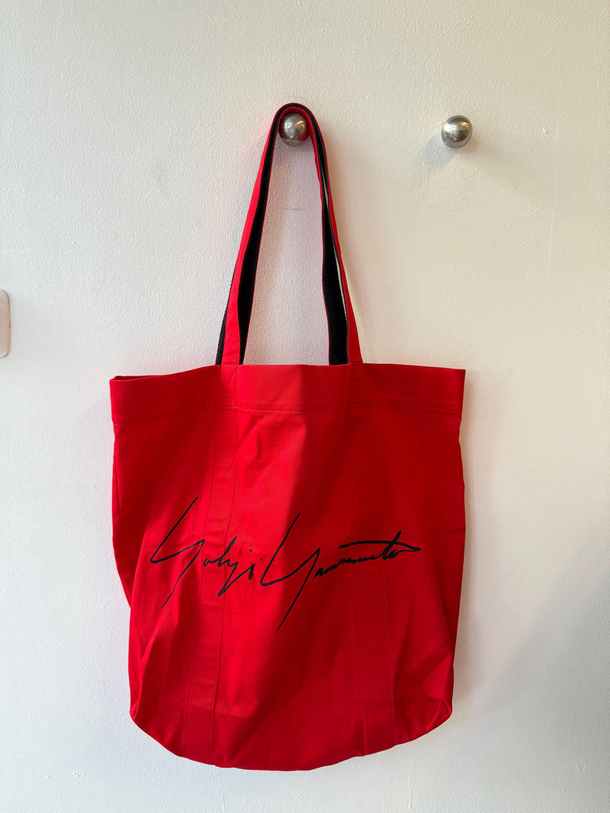 Yohji Yamamoto Red Signature Tote Bag, Made in Japan