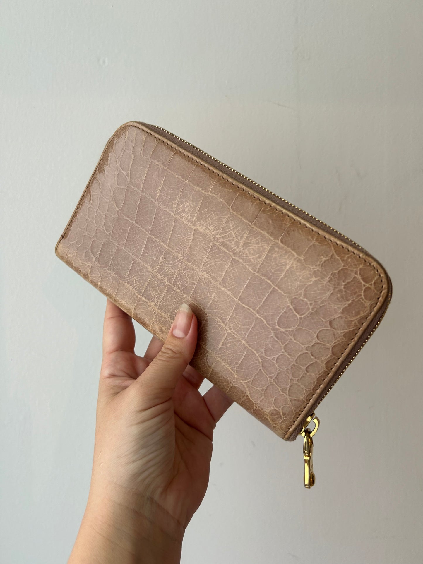 MIUMIU pinkish gold large wallet