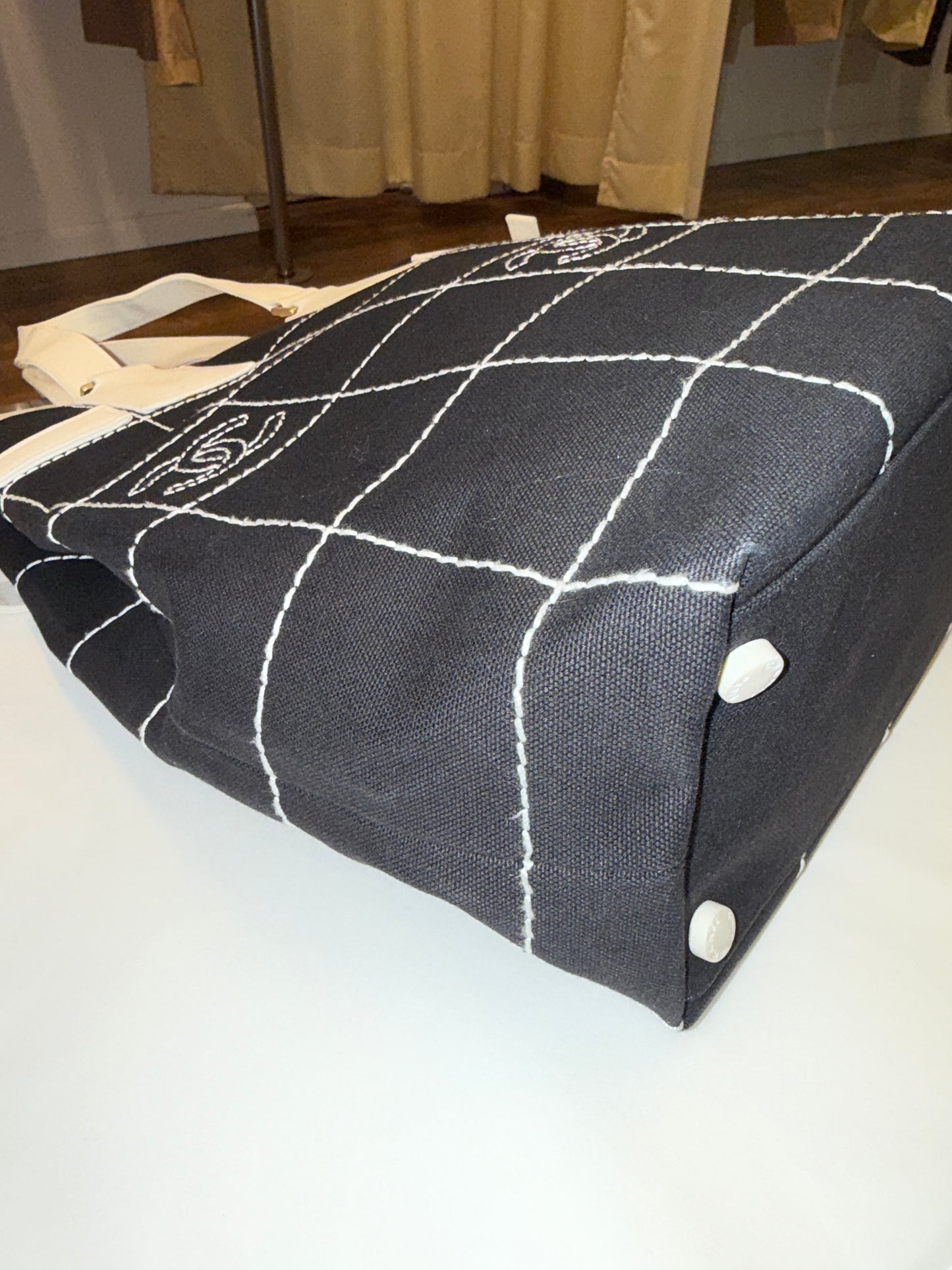 Chanel Quilted Canvas Tote Bag 2003