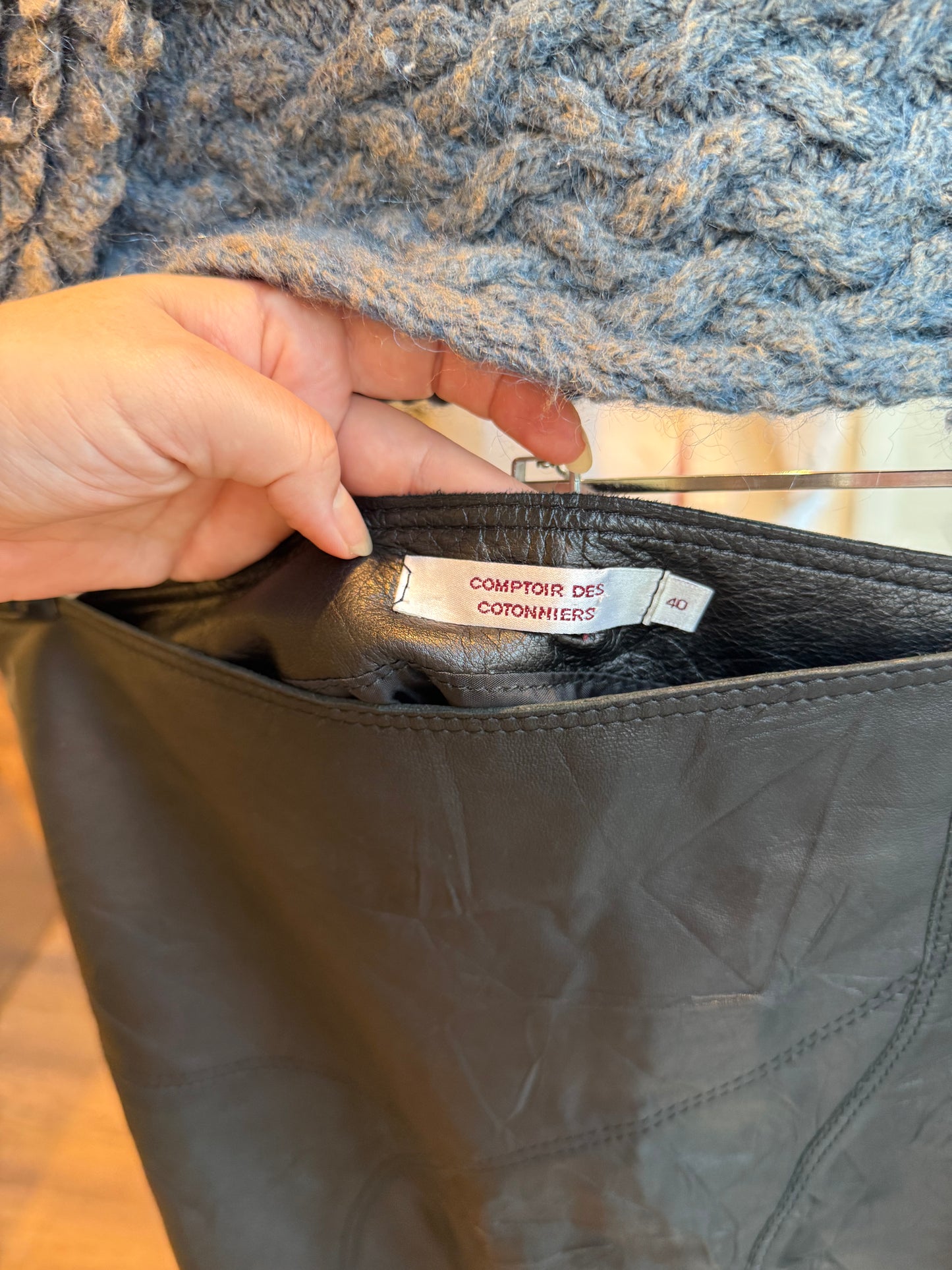 Comptoir des Cotonniers Leather Mini Skirt