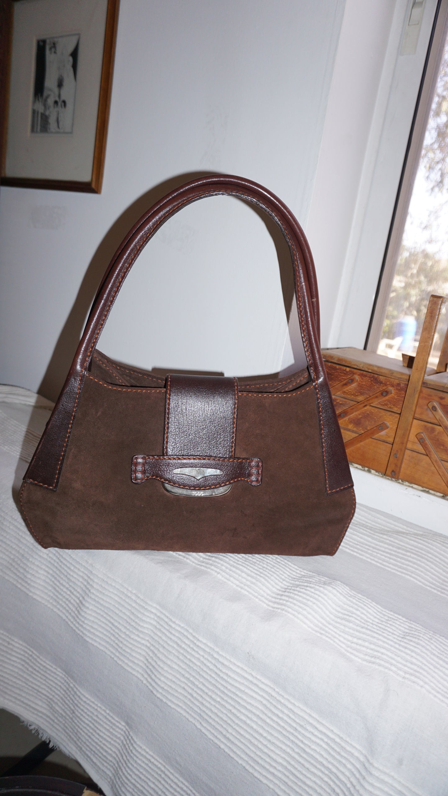 TOD’s suede brown large shoulder bag