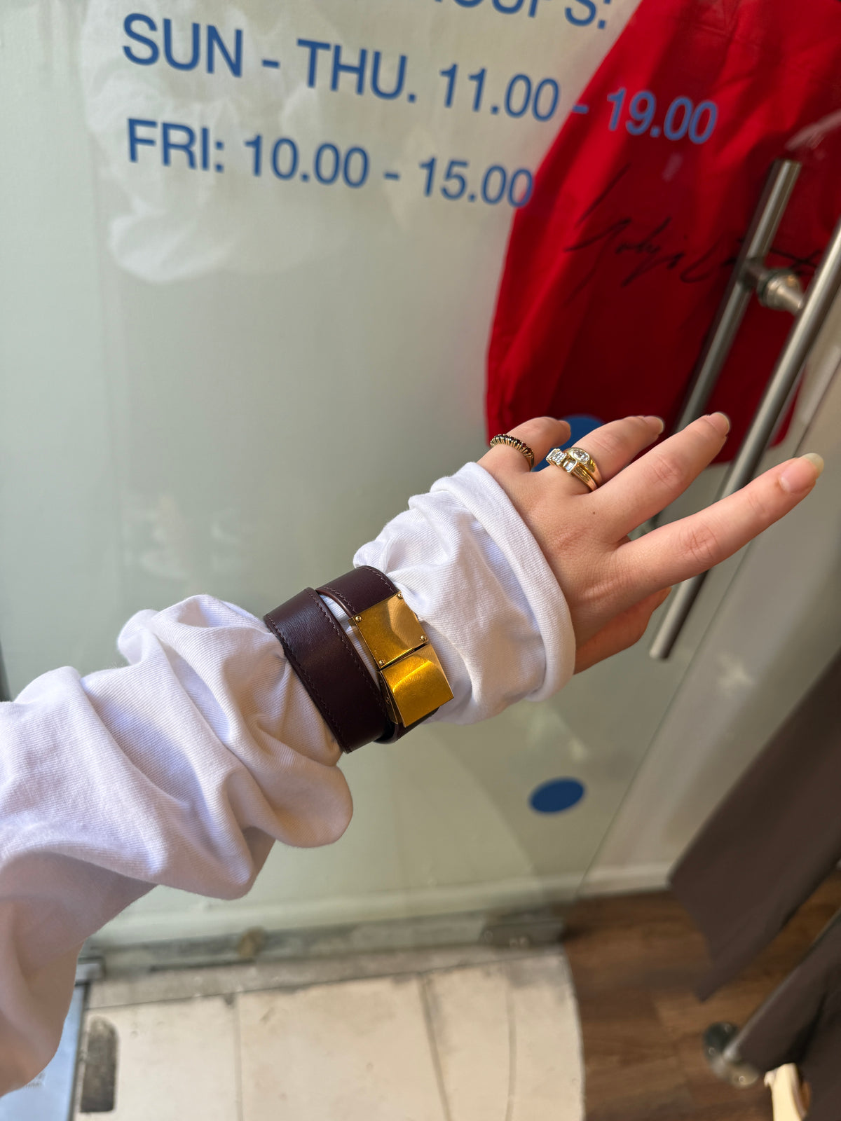 Céline by Phoebe Philo Burgundy Leather Double-Wrap Bracelet